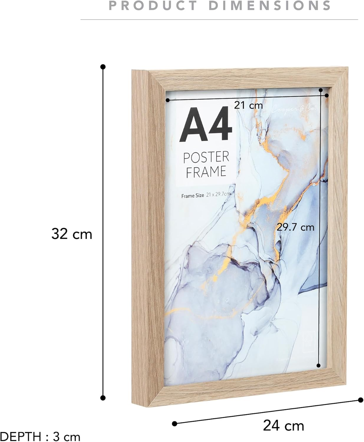 Cooper & Co. Set of 2 A4 Natural Poster Photo Frames image number 4