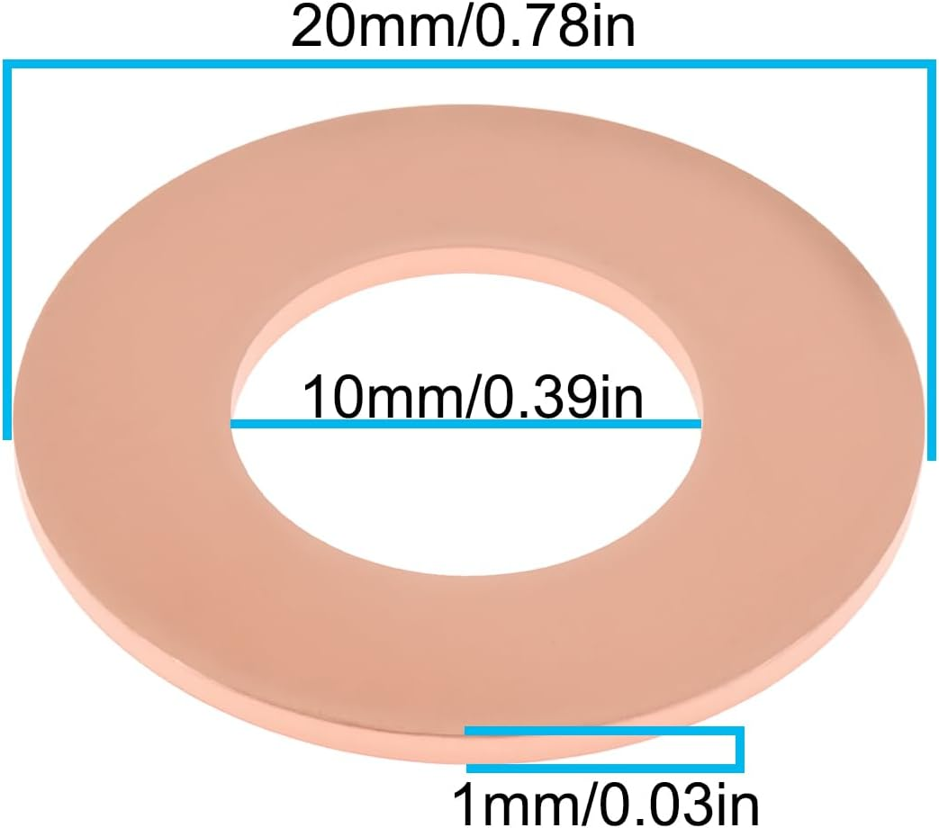 SG Store 10Pcs Sealing Ring Oil Drain Plug Car Oil Drain Plug Gasket A1402710060 Compatible with Mercedes-Benz 722.6 20X10X1Mm