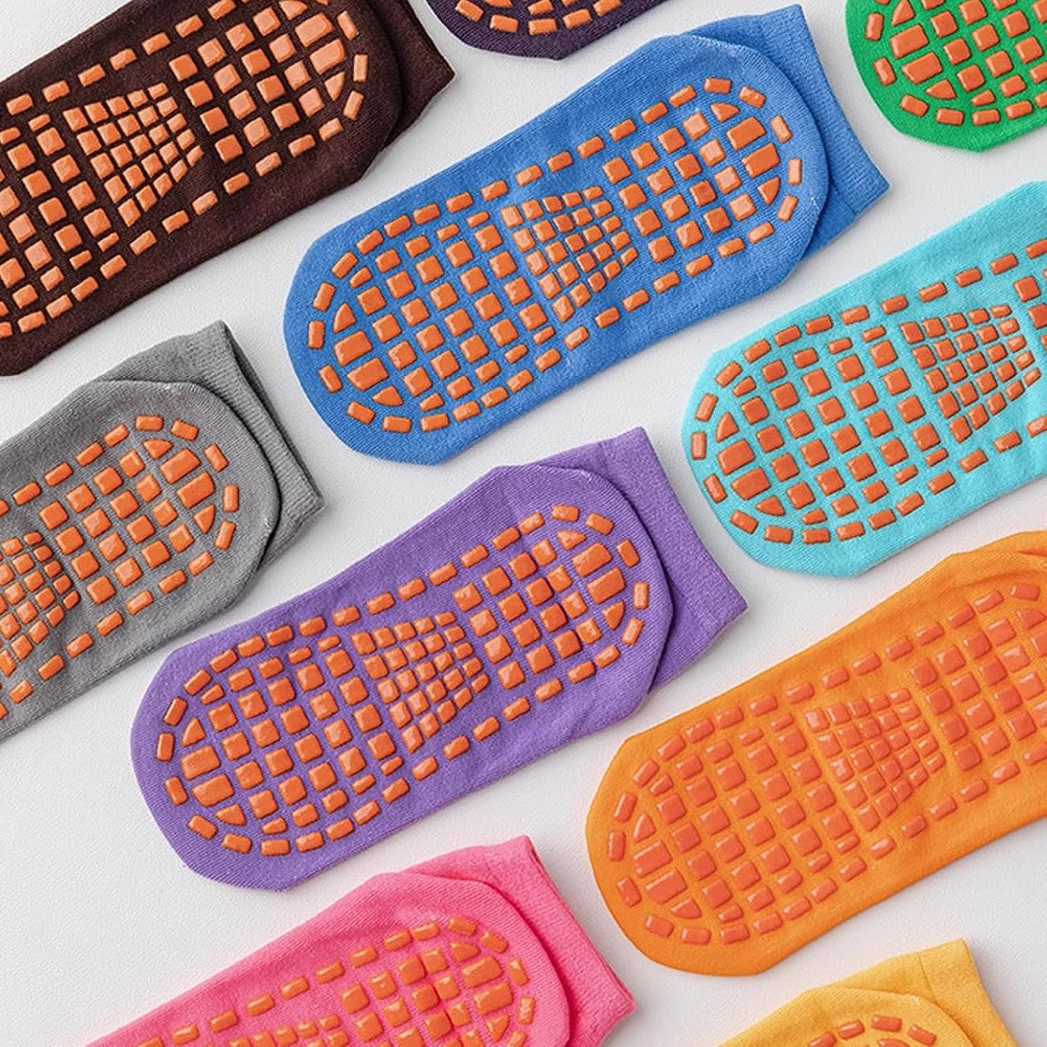 4 Pairs Unisex Non Slip Yoga Pilates Grip Socks Women,Full Toe Ankle Grip Socks for Pilates, Pure Barre, Ballet, Dance, Barefoot Workout image number 1