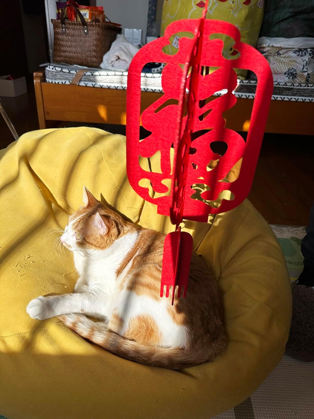 4PCS 17Inch Chinese Lanterns Chinese New Year Decorations for Party Palace Lantern Wedding Supplies Spring Festival Mid-Autumn Festival Party Room Ornaments Hollow Inlaid Red Lanterns - Fu image number 3