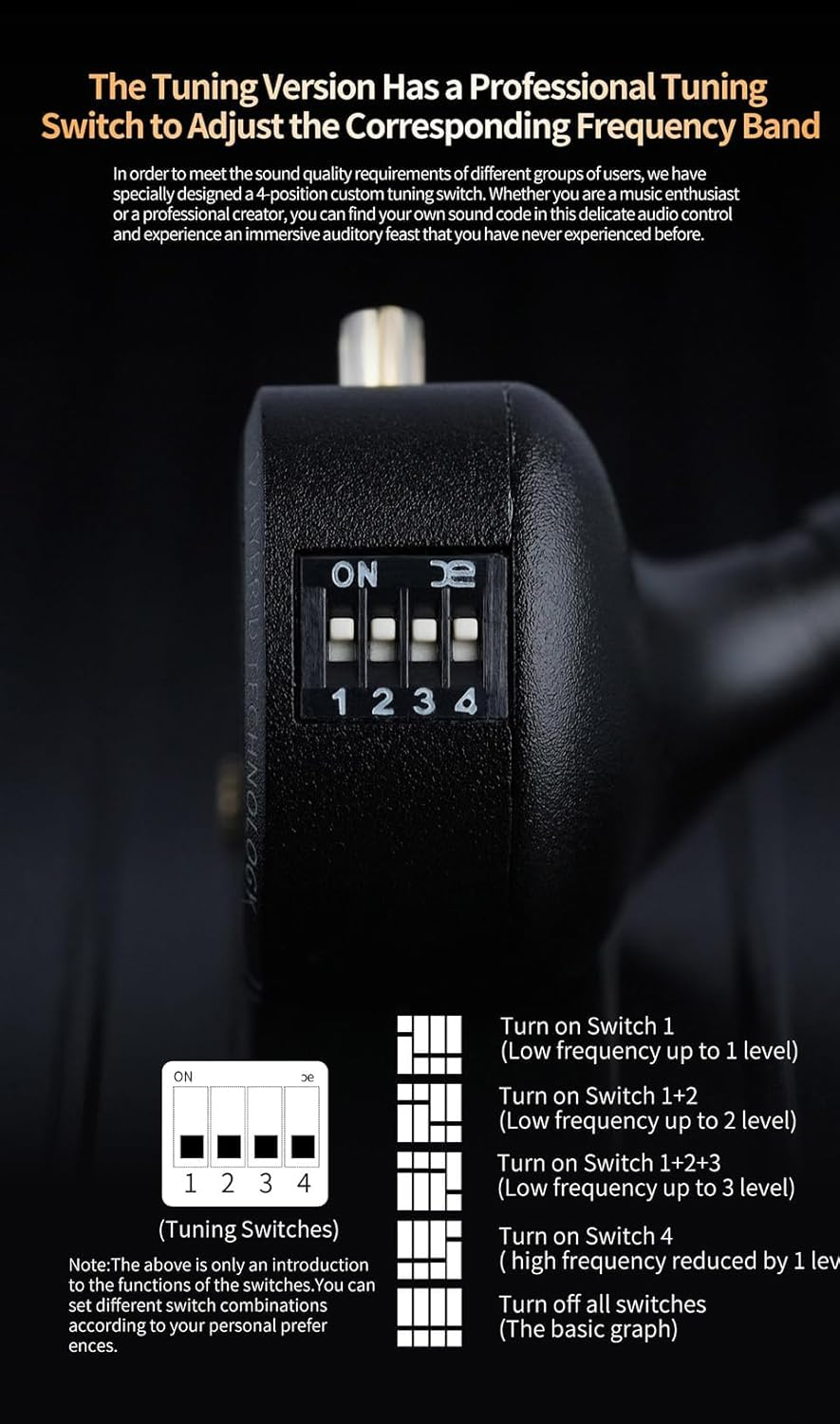 Yinyoo KZ ZS12 PRO X Wired Earbuds, 4 Switches Tuning in Ear Headphones, Hybrid 1DD 5BA Heavy Bass IEM, Metal Headphones with Memory Foam Earbuds for Gaming, Stage, Musicians image number 5