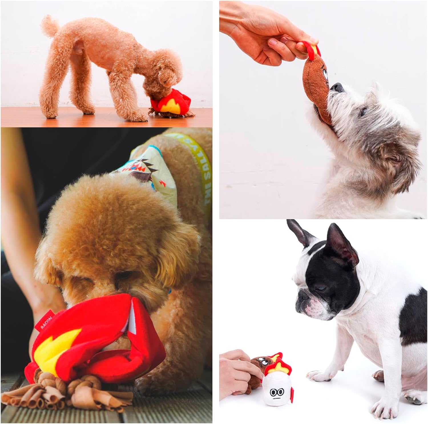 Interactive Dog Toy Set, Campfire with Treat Pocket and Squeaky Sausage, Cloth Tug Rope, Squeaky Toy, Snuffle Toy and Tug-Of-War Toy for Dogs image number 3