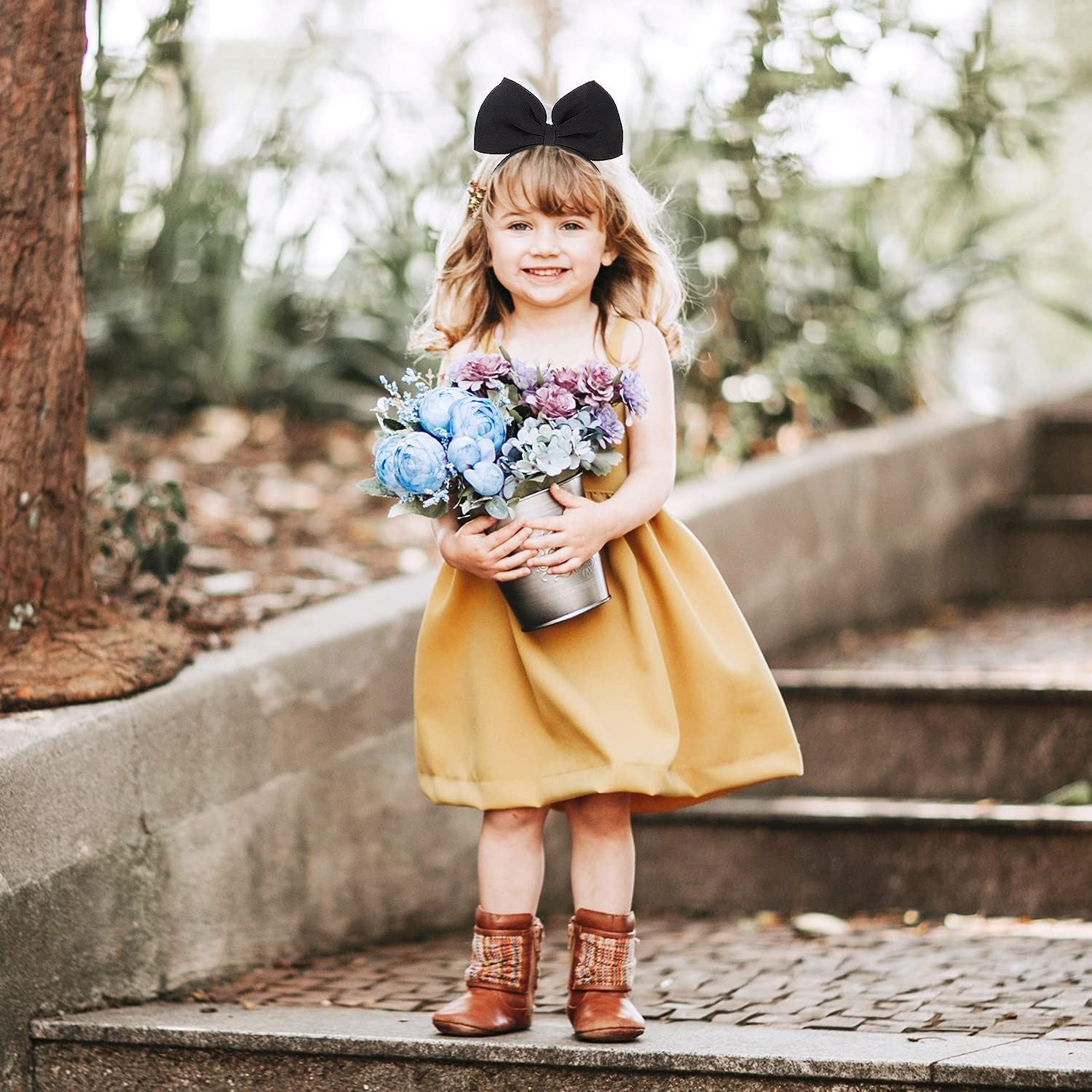 Black Bow Headband, Large Bow Design, Comfortable Fit, Daily Wear, Parties, Photo Shoots+Women, Girls, Cosplay Enthusiasts, Fashion Lovers+Stylish, Durable, Non-Slip+Alice in Wonderland Accessories(2Pcs) image number 2