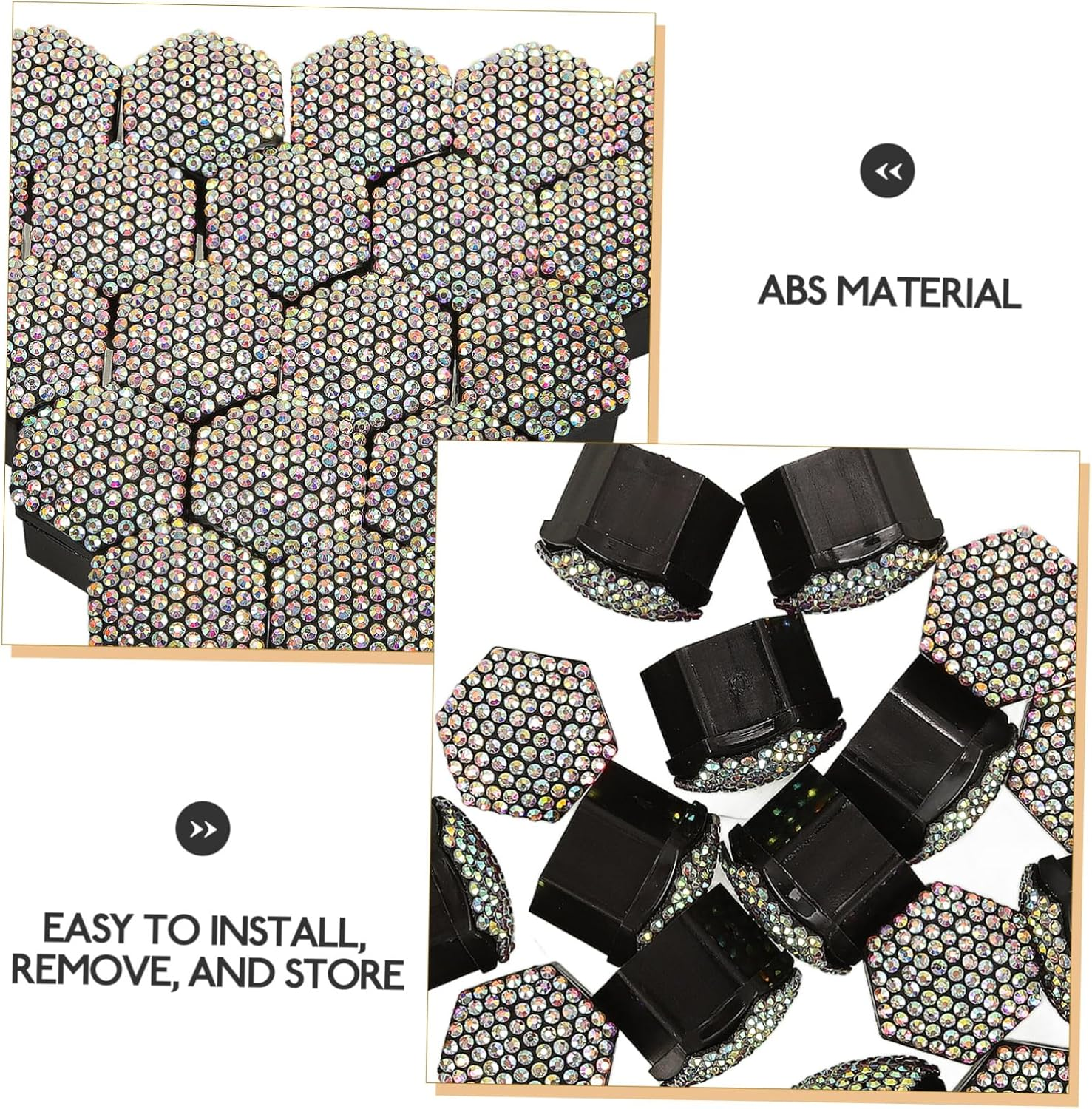 BELLIFFY Car Wheel Nut Caps Set 20Pcs with Rhinestone Decor, Universal Tire Bolt Covers for 17-Inch Wheels, Automotive Tyre Accessories for Women, Protective Lug Nut Dust Caps