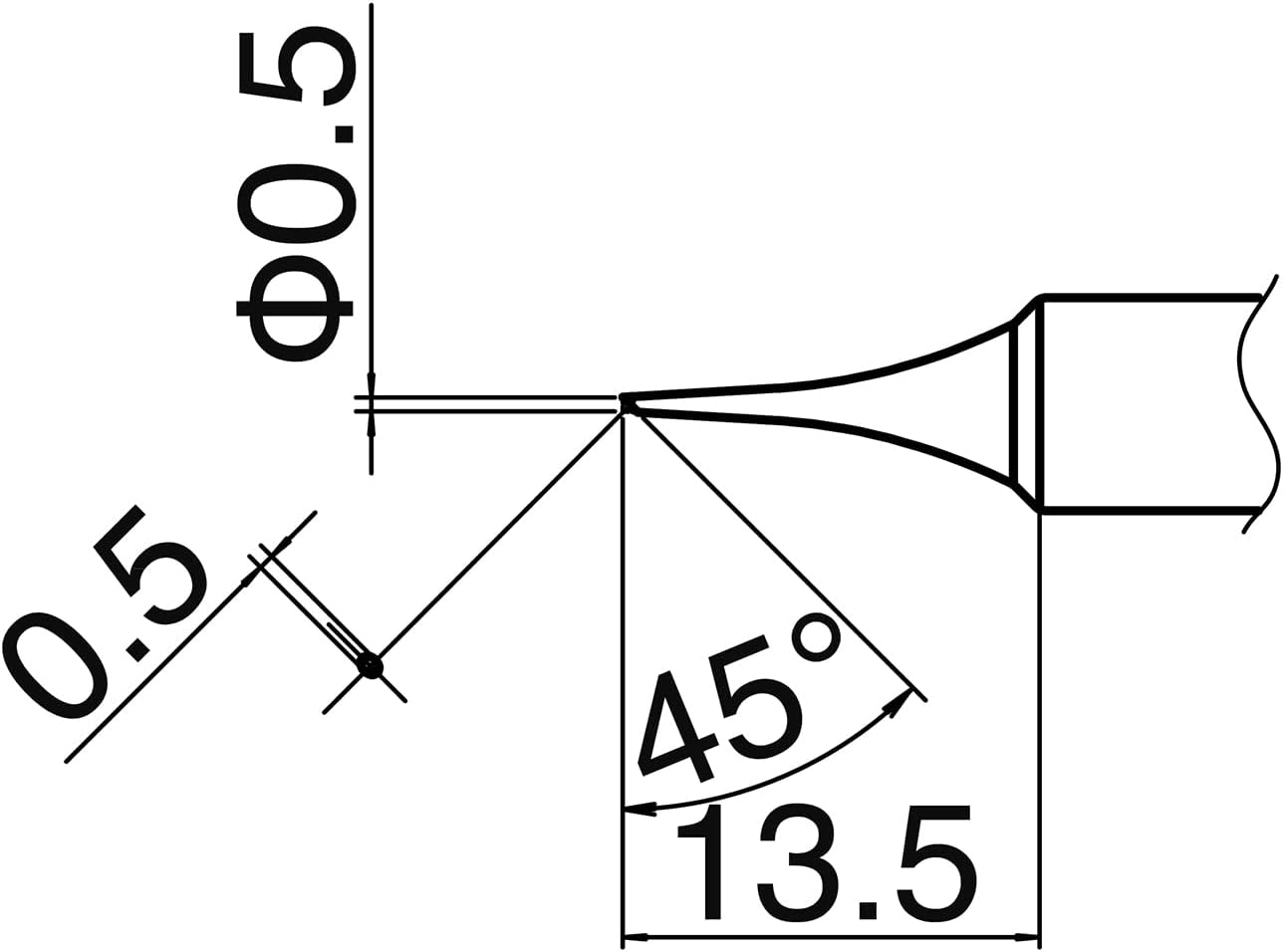 American HAKKO Products T18-C05 Tip, 0.5C, Fx-8801, 907/900M/9 image number 4