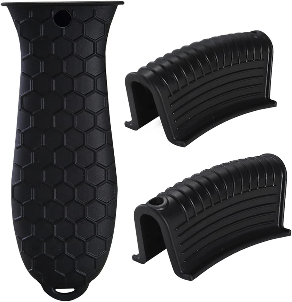 3 Pieces Silicone Hot Handle Holder Non Slip Pot Holders Cover Assist Hot Pan Handle Rubber Heat Resistant Pot Sleeve Grip Cookware Handle for Frying Cast Iron Skillet Metal Pan (Red)