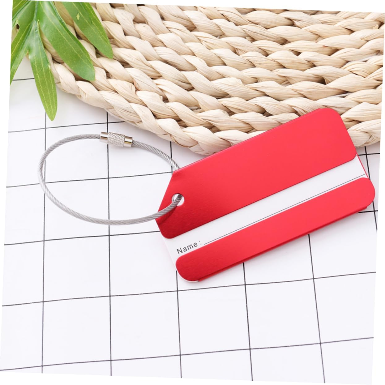 LIGIGWASH 15Pcs Red Aluminum Luggage Tags Baggage Name Labels for Suitcases Travel Handbag Identification Tags image number 5