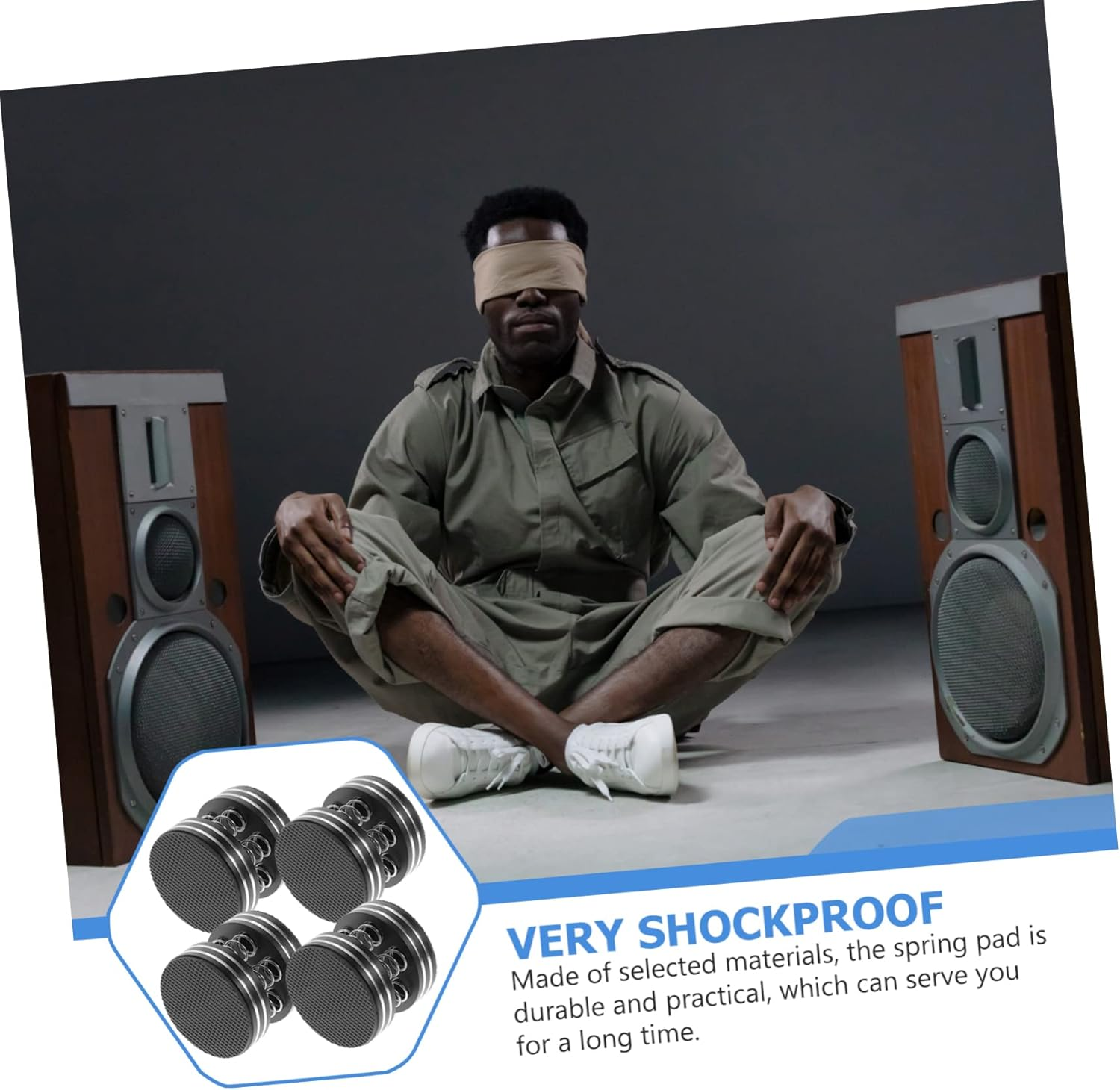 ARTIBETTER 4Pcs Speaker Isolation Feet and Vibration Absorber Spring Pads for Hifi Audio Equipment Subwoofer Stand Black Vibration Damper Speaker Floor Protector for Home Audio image number 5