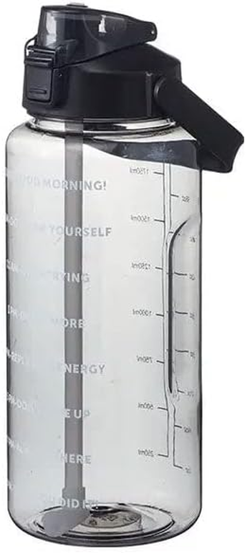 2L Water Bottle Straw Cup Motivational Drink Flask with Time Markings Sports Gym - Durable Gym Sports Flask, Bpa-Free, Leakproof