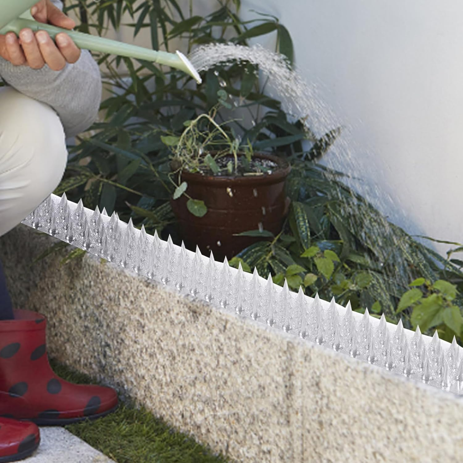 Cat Repellent Mat for Outdoor Use, Plastic Cat Repellent Garden, Deterrent Training for Indoor and Outdoor Use, Spike Mat Devices, Spike Mat Devices (42 X 8.2 X 2 Cm (10 Pieces, Transparent) image number 6