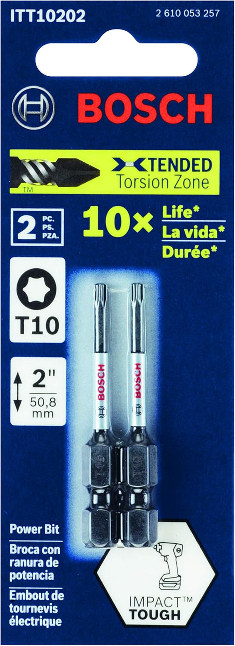 BOSCH ITT10202 2-Pack 2 In. Torx #10 Impact Tough Screwdriving Power Bits image number 4