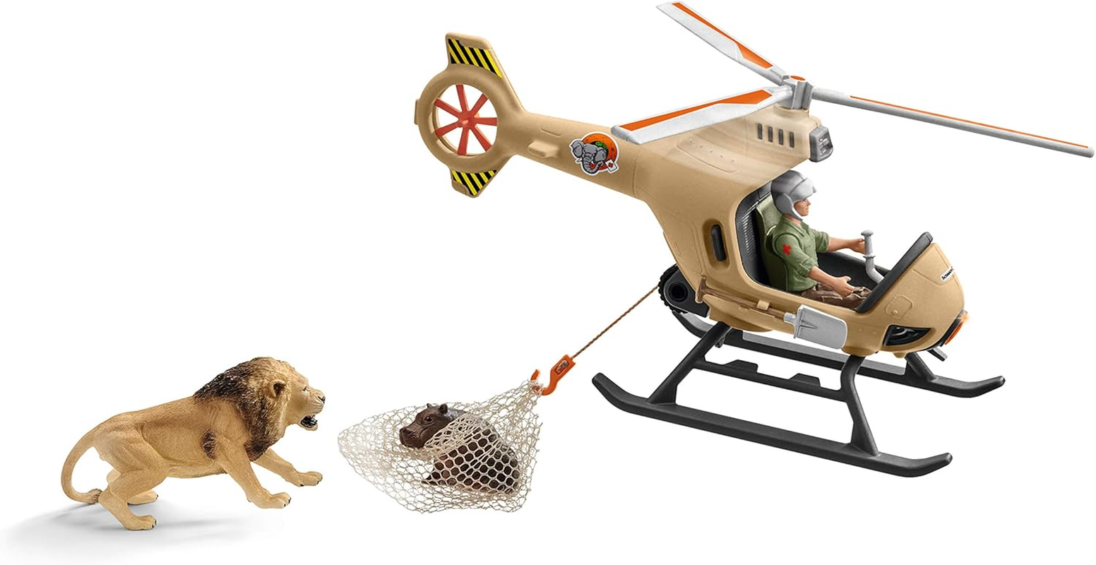 Schleich&reg; 42476 Helicopter Animal Rescue for Children from 3+ Years Wild Life Play Set image number 5