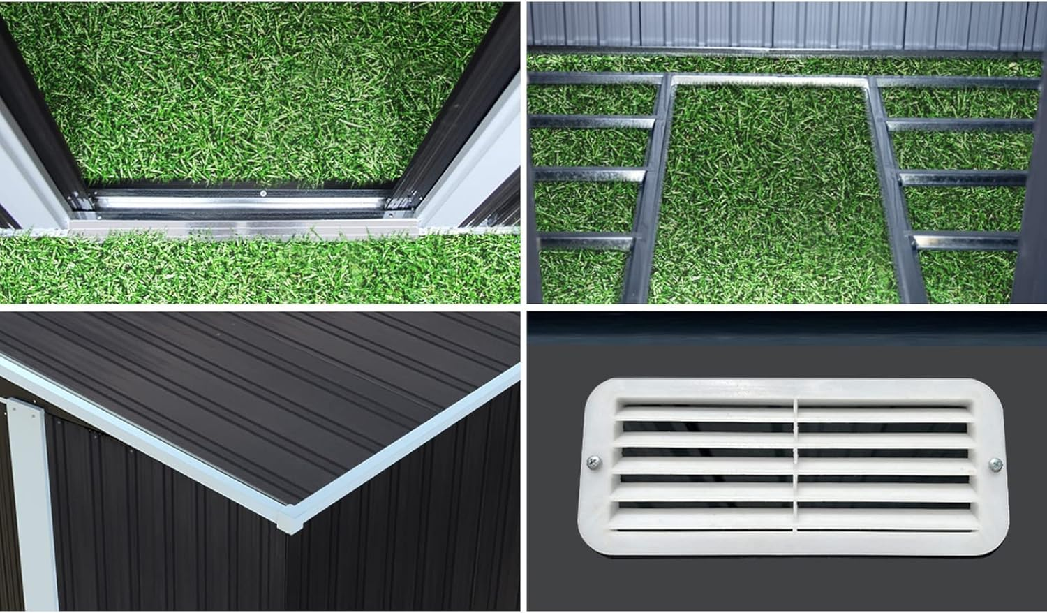 Livsip Outdoor Storage with Metal Base and Lock 2.57 X 2.05M Garden Shed