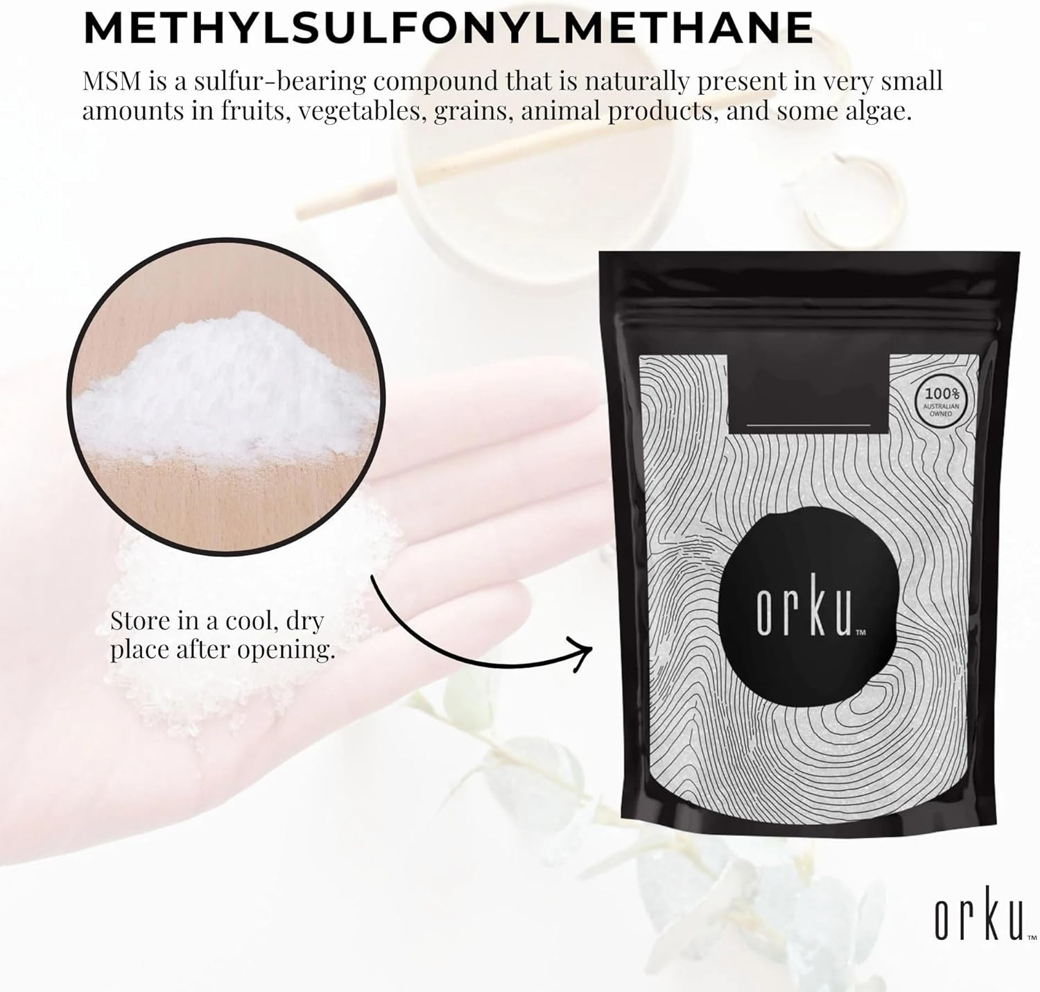 1Kg MSM Powder or Crystals Tub - 99% Pure Methylsulfonylmethane Dimethyl Sulfone image number 1