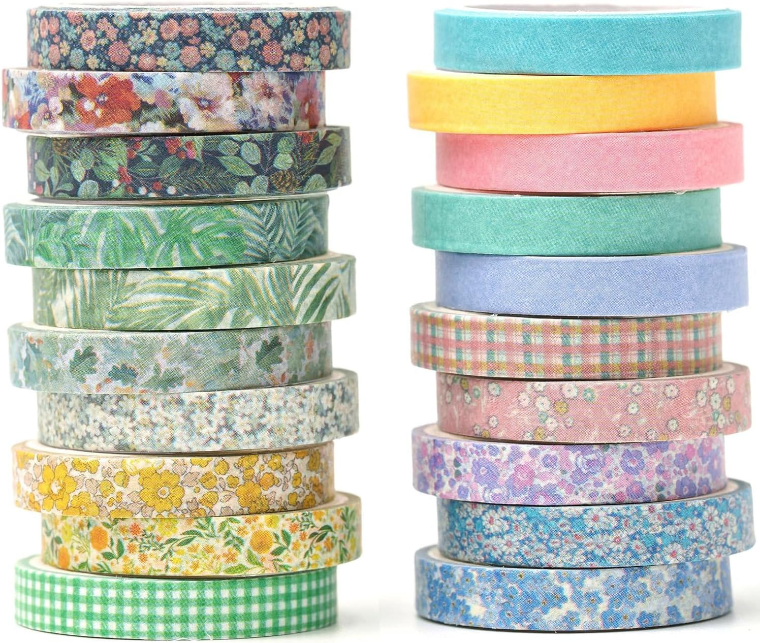 YUBX Vintage Washi Tape Set 20 Rolls Skinny Retro Decorative Antique Patterns Masking Tapes for Arts, DIY Crafts, Journals, Planners, Scrapbook, Wrapping (Purple)