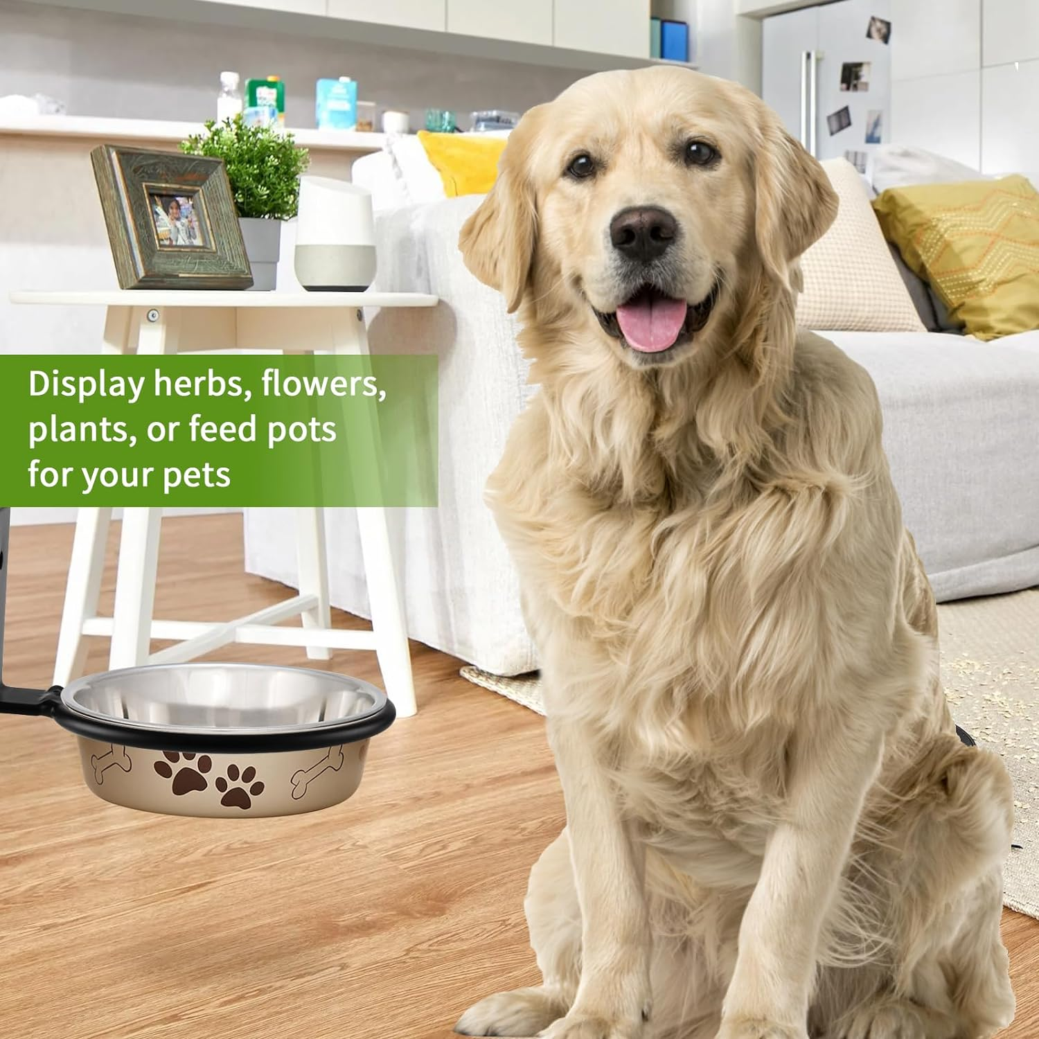 8 Pack 4/6 in Flower Pot Holder Ring Wall Mounted Metal Hangers Bracket for Home Garden Indoor Outdoor Planters, Black image number 1