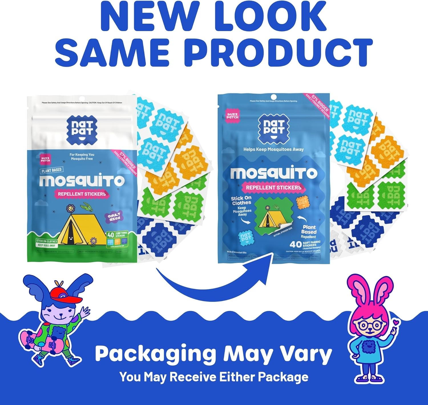 NATPAT Buzzpatch Mosquito Patches for Adults - Plant-Based Mosquito Patches, Non Toxic - the Original All Natural Citronella Essential Oil Insect Patch(40 Pack) image number 2