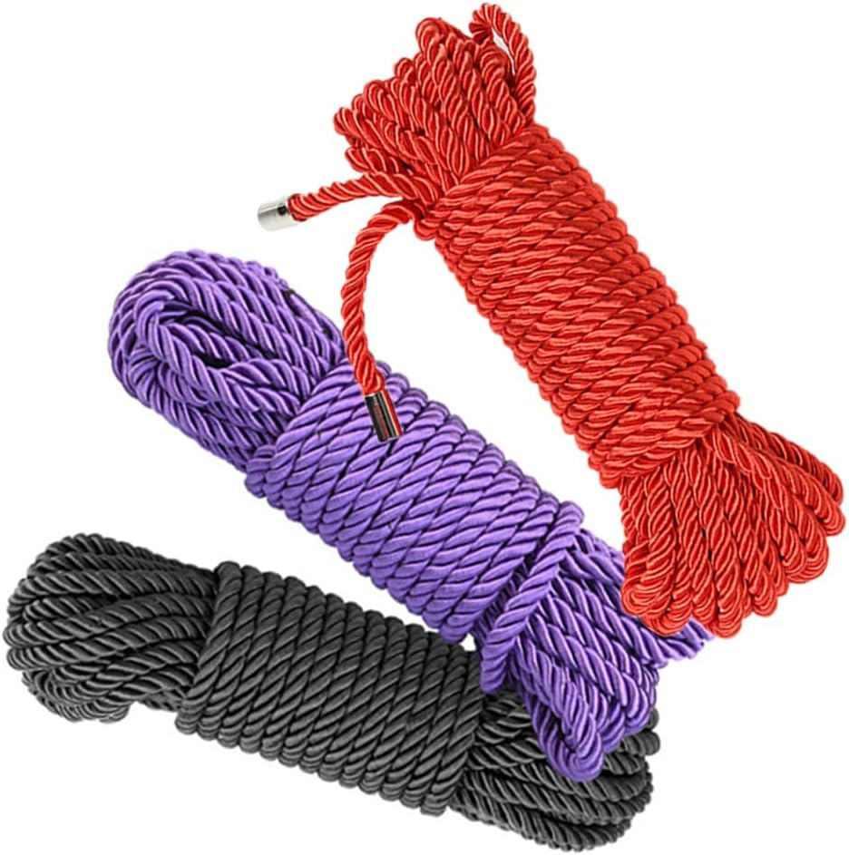 Soft Silk Rope, Wanfoou 3 Pack 32 Feet 8Mm Soft Silk Rope, Skin Friendly Twisted Trim Rope Nylon Twisted Cord, Braided Twisted Silk Ropes for Decorative Twisted Satin Shiny Cord Rope image number 2