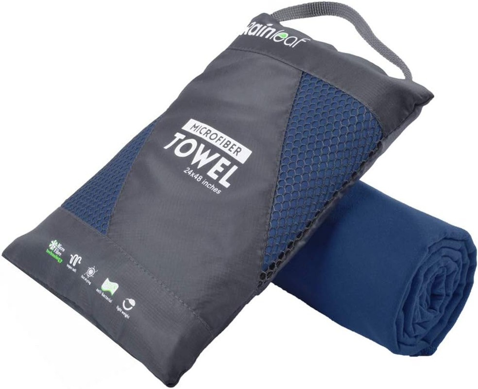Rainleaf Microfiber Towel Perfect Travel & Gym & Camping Towel. Quick Dry - Super Absorbent - Ultra Compact - Lightweight. Suitable for Trip, Beach, Shower, Backpacking, Pool image number 2