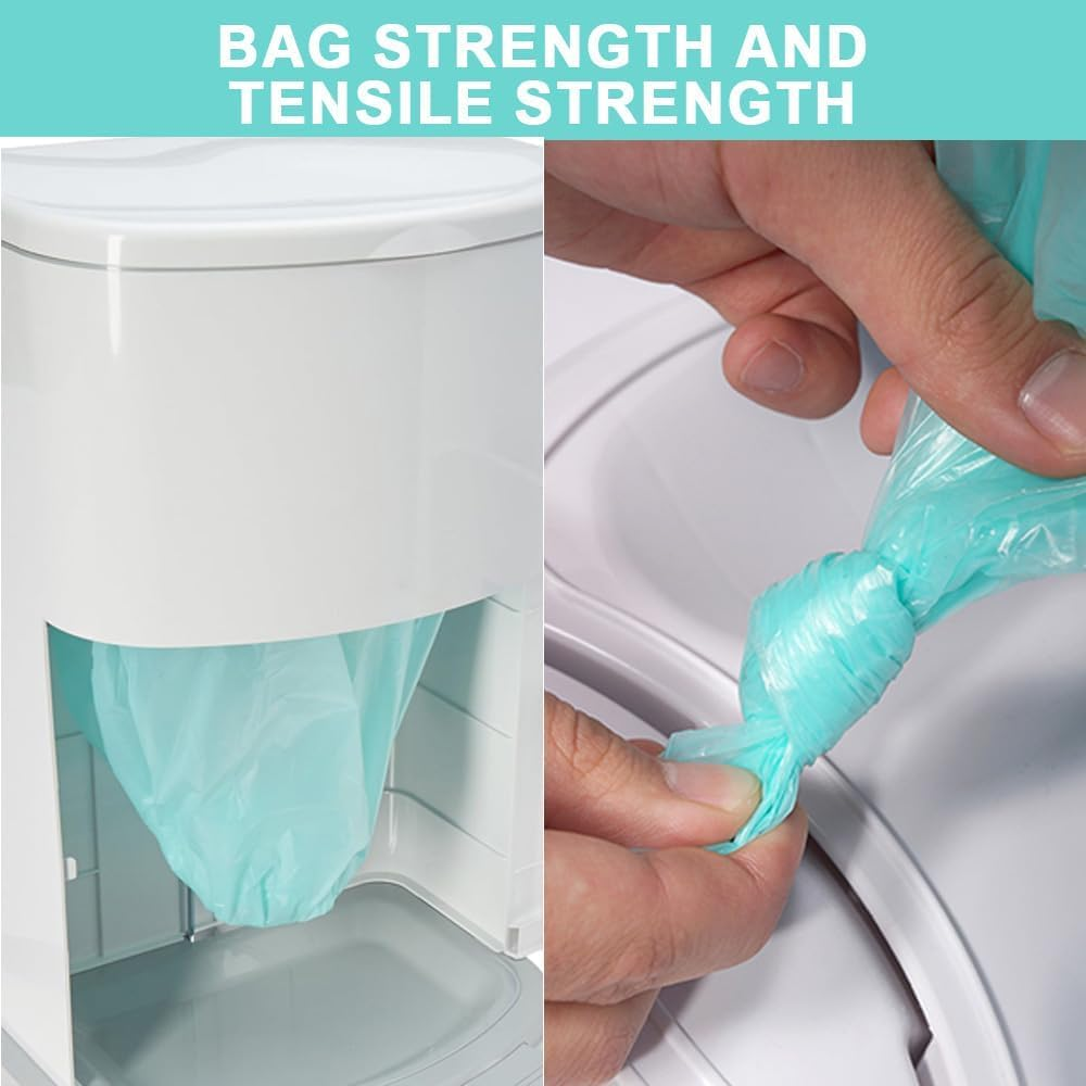 Liner Refills Compatible with Korbell Nappy Disposal Bin Liners Compatible 16L Bin - 8 Rolls/80M Diaper Bag Refill，Odor Lock and Germ Protection, Baby Diaper Pail Liner，Holds up to 1200 Nappies image number 4