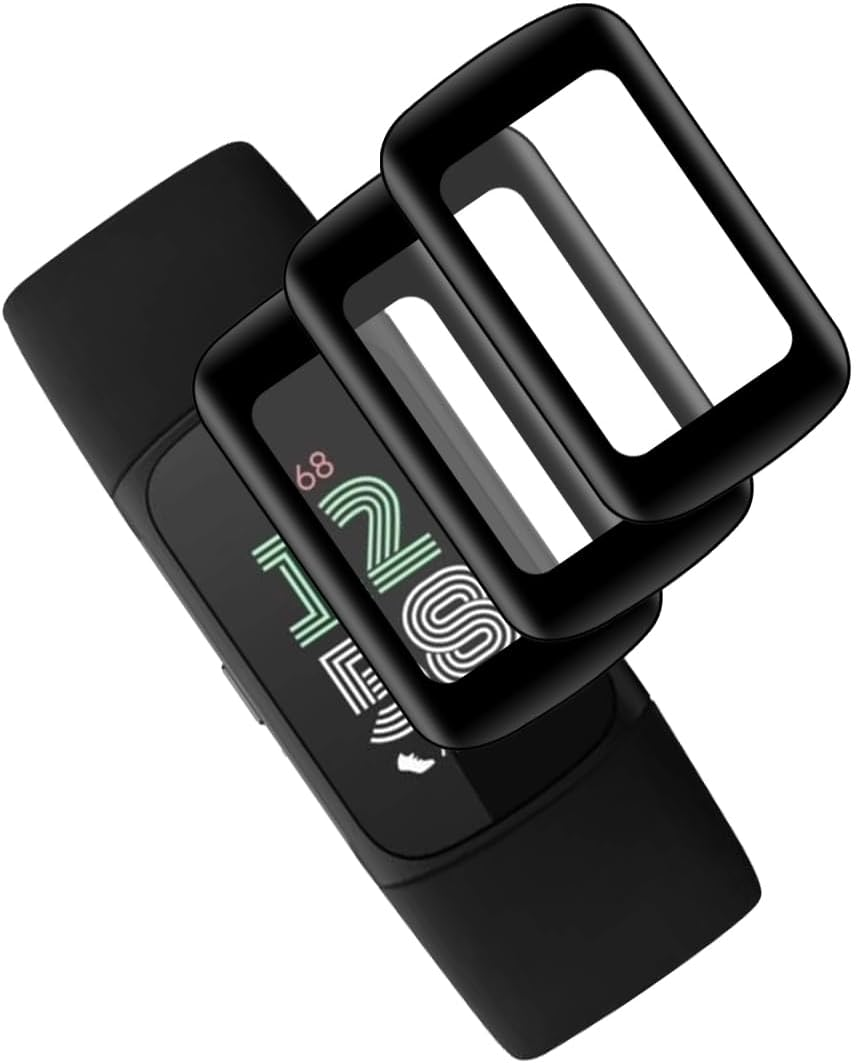 Rnnmeeko Pack of 3 Screen Protectors for Fitbit Charge 6, Protective Glass for Fitbit Charge 6, Tempered Glass, Ultra HD Clear for Fitbit Charge 6, Tempered Glass Film, 3D round Edge Screen Protector