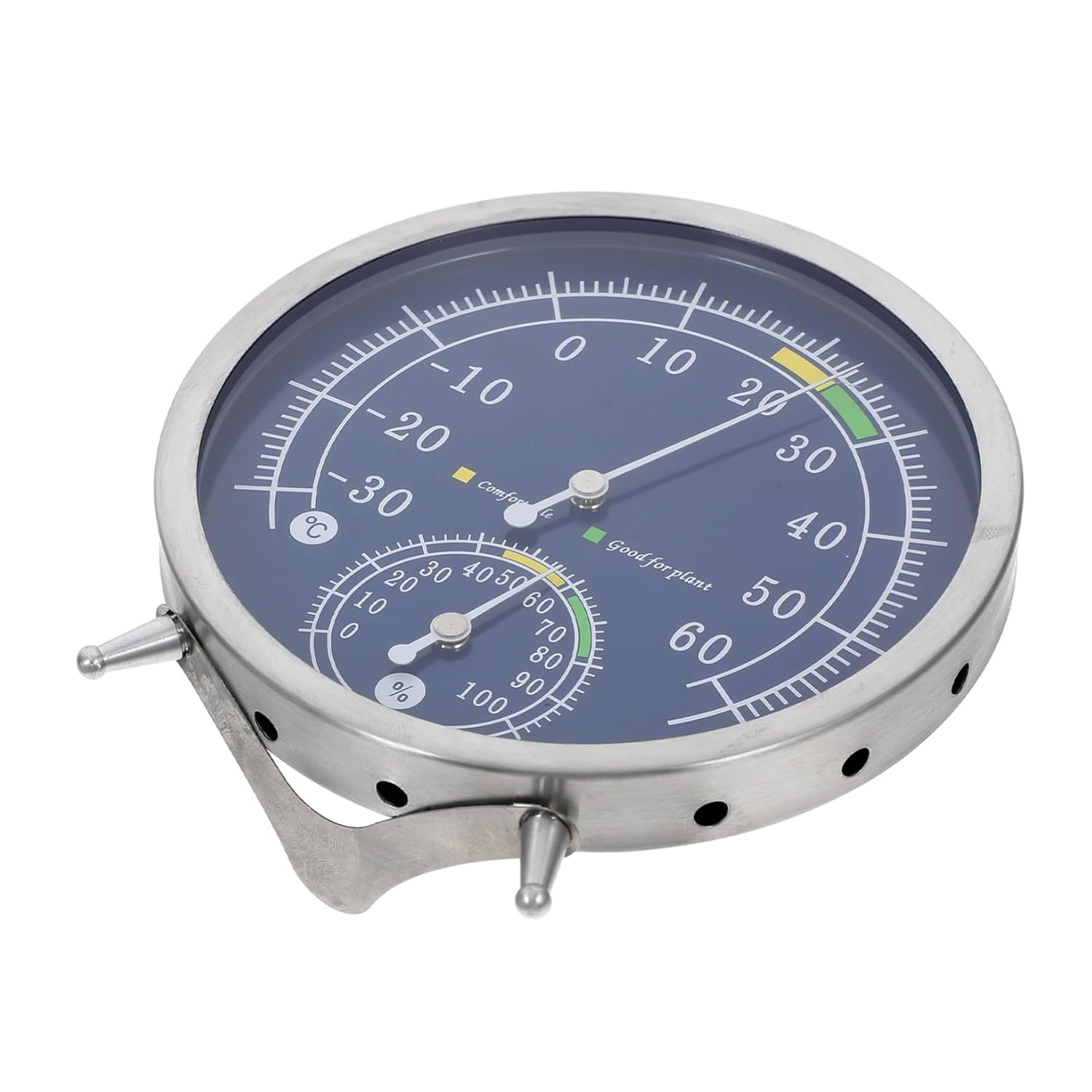 Analog Hygrometer and Thermometer Indoor Wall-Mount Stainless Steel High-Precision Pointer for Home and Sauna Temperature and Humidity Monitoring image number 4