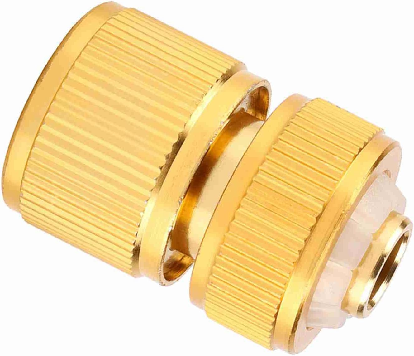 Brass Plated Aluminum Alloy Quick Hose Connector for G1/2 Hose, Waterproof Garden Hose Tap Connector, Switch Nozzle for Outdoor Use image number 2