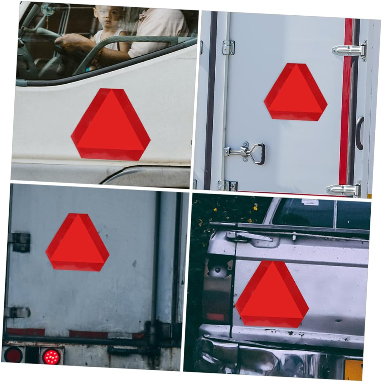 2Pcs Reflective Slow Moving Sign Triangle for Car Truck Trailer Dark Signs Road Reflectors image number 2