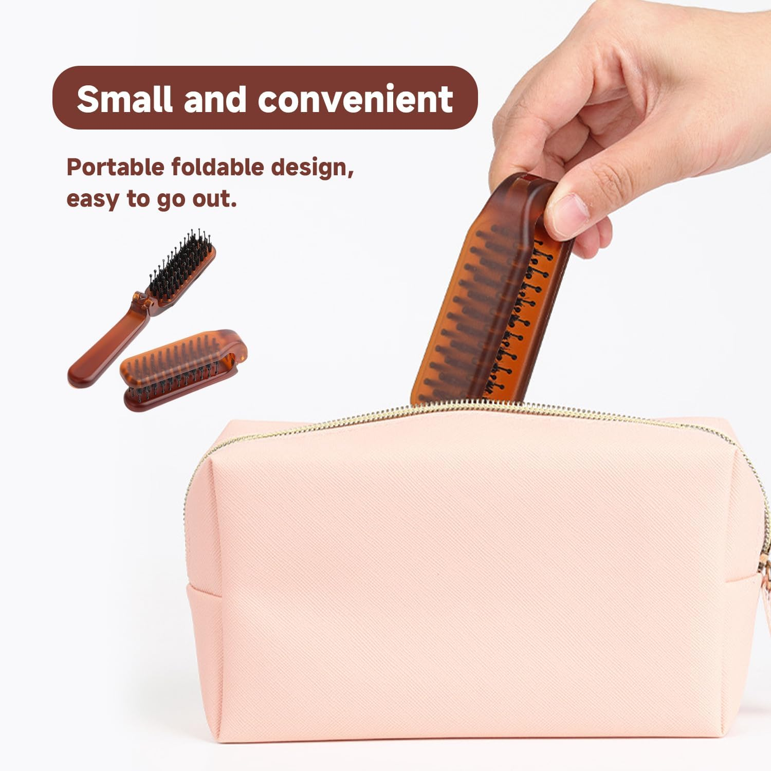 3 Pieces Foldable Comb, Portable Comb, Fluffy Hair Comb, Styling Comb, Hairdressing Tool image number 2