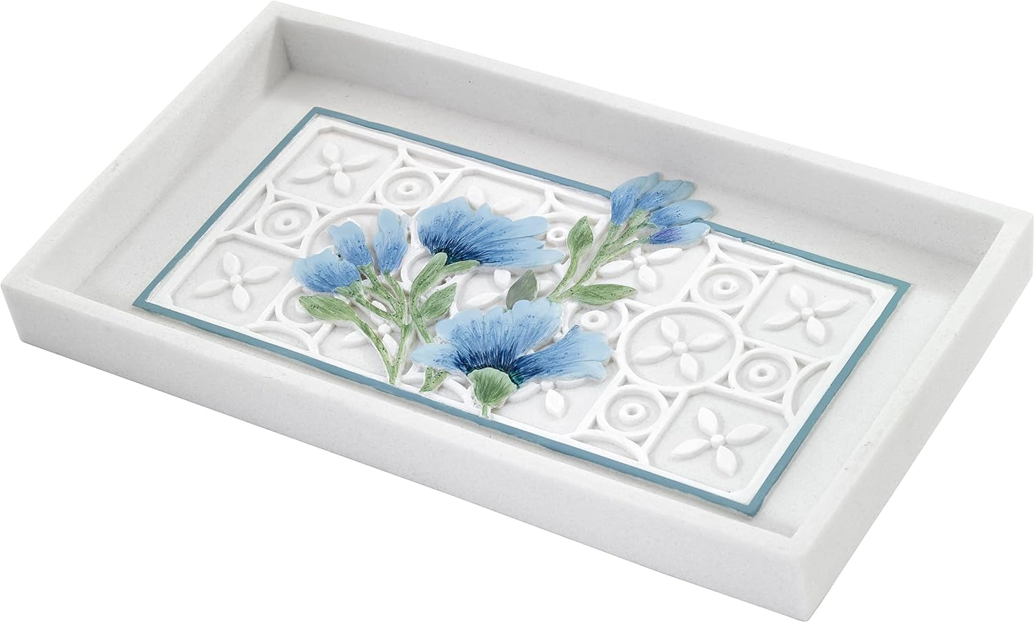 Avanti Linens - Covered Jar, D&eacute;cor for Bathroom or Kitchen, Garden Inspired Bathroom D&eacute;cor, Multipurpose (Garden View Collection) image number 5