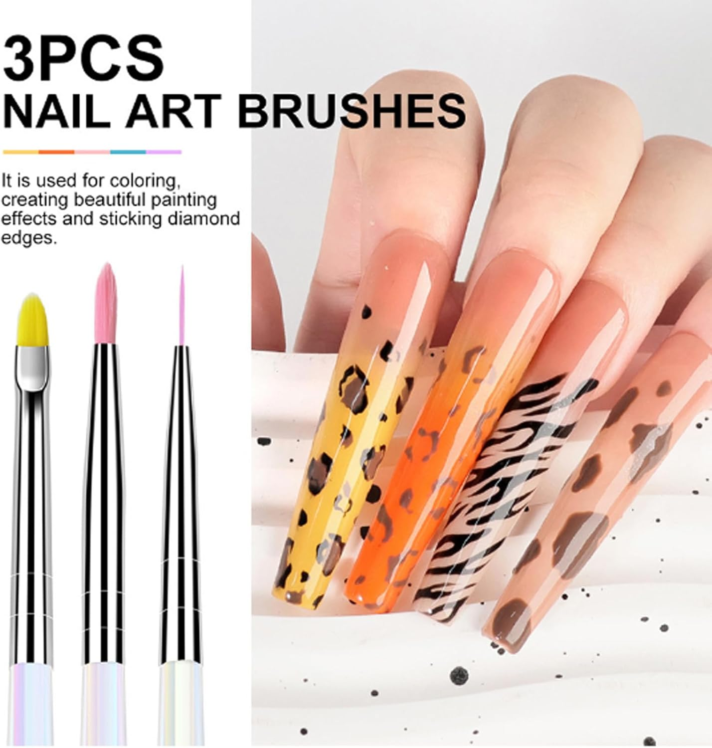 Lmyit Nail Brush Set,Nail Drawing Pens | Manicure Dotting Stamping Gel Polish Painting Tool Liner Applicator for Home Salon Beginners image number 1