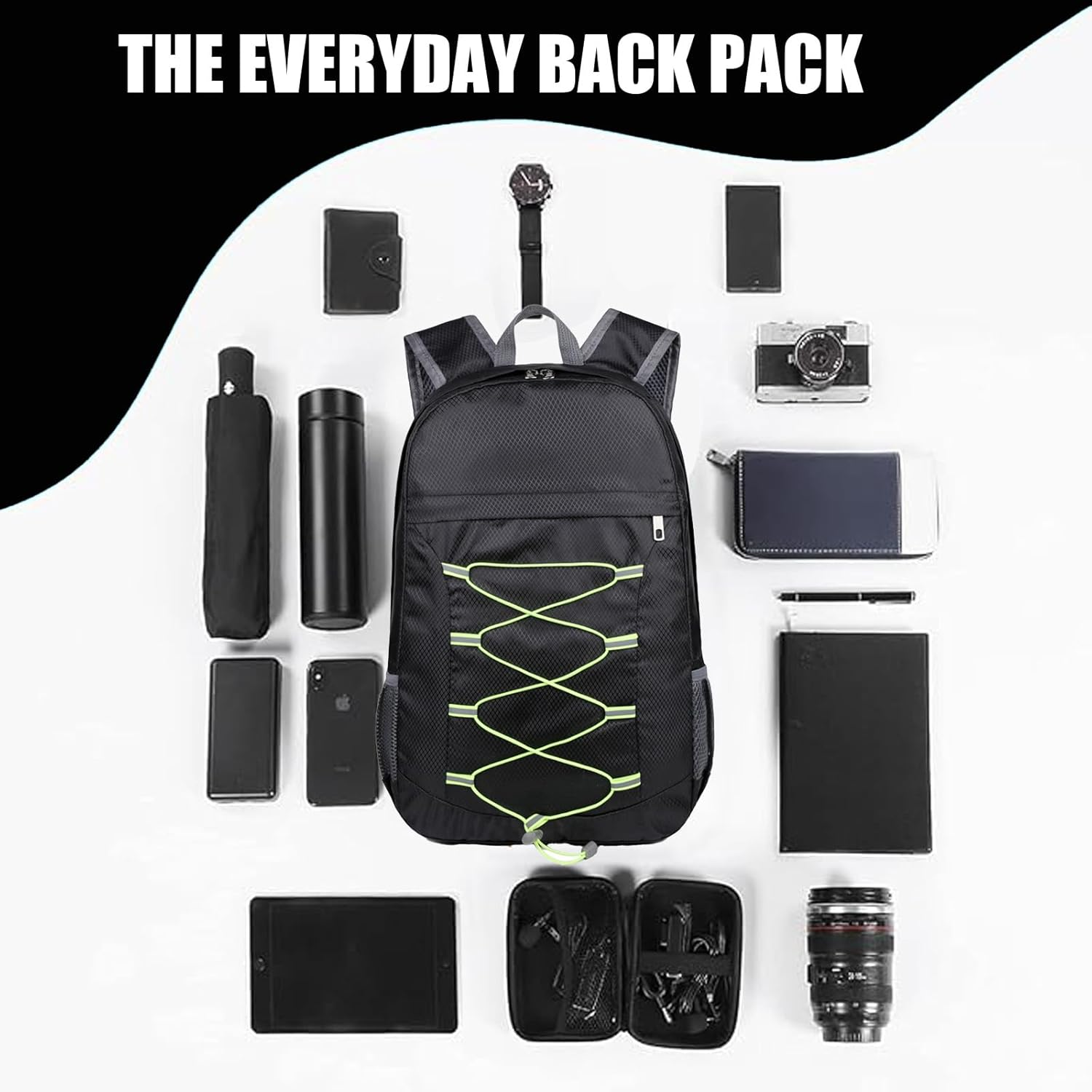 Foldable Backpack for Men & Women-20L,Small Lightweight Hiking Backpack,Packable Backpacks Waterproof Rucksack,Camping Daypack, Travel Bag, Compact Back Pack for Cycling, Climbing, Small Rucksack image number 5