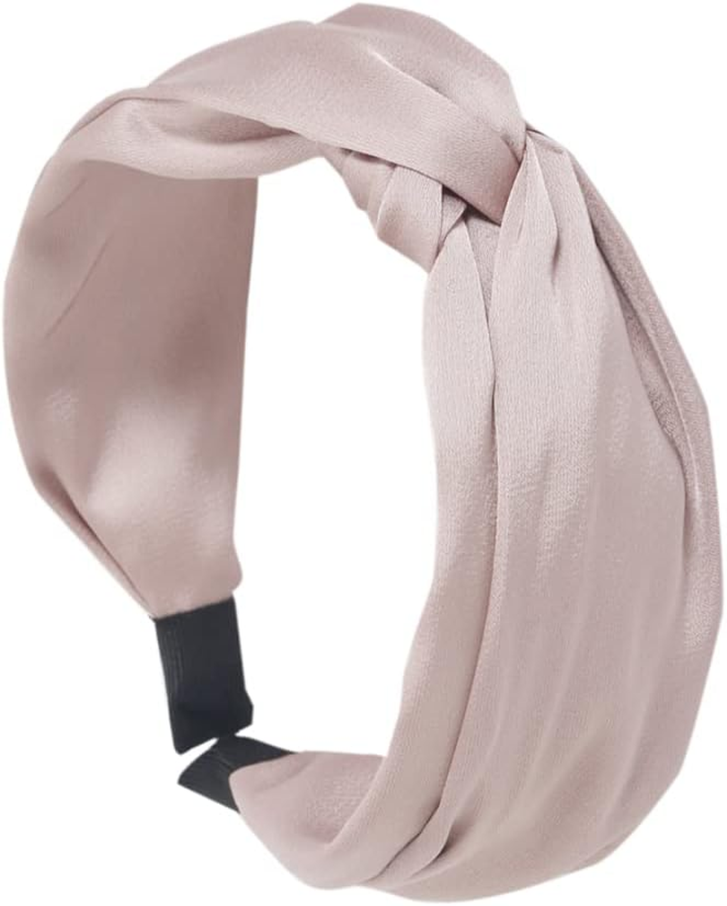 3Pcs Wide Headband French Bow Knot Hair Hoop Fabric Non-Slip Headwear Elastic Twist Hair Accessories Alice Hair Bands for Women Uk (Blackv) image number 4