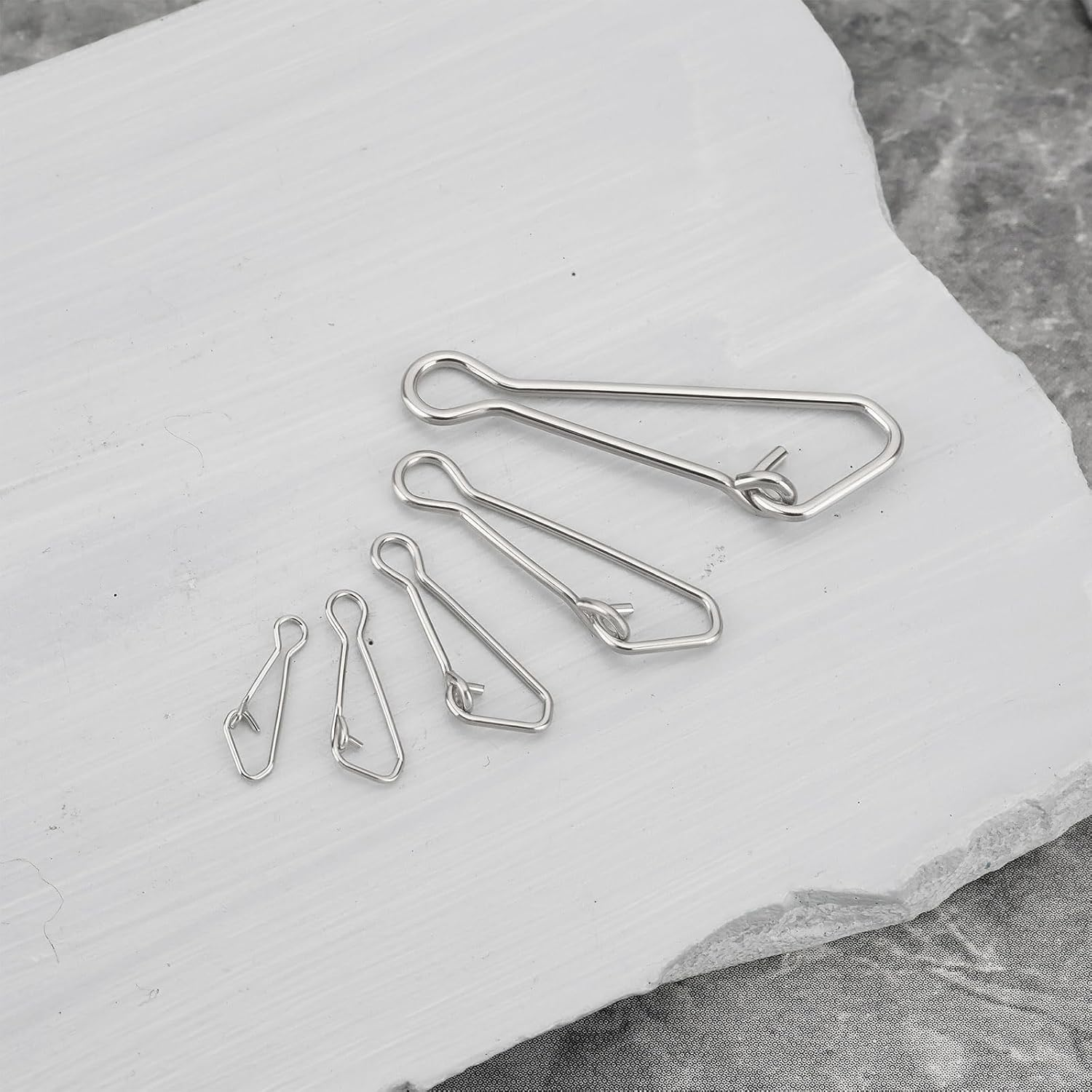 LT Easiyl 100Pcs Stainless Steel Fishing Snap Clips High Strength Quick Change Line Connectors for Saltwater and Freshwater, 5 Sizes 0# 1# 3# 5# 7# image number 3