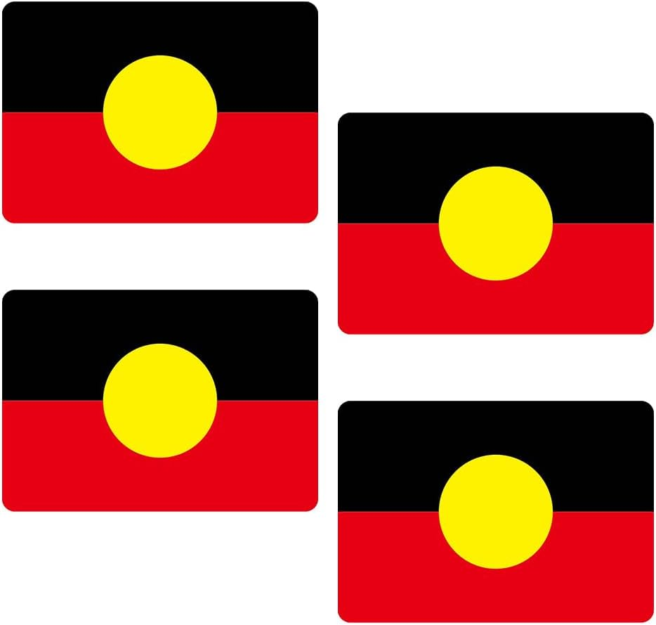 Australia 4 Pack Decals Aboriginal Flag Waterproof Vinyl Sticker Value (3In) image number 4