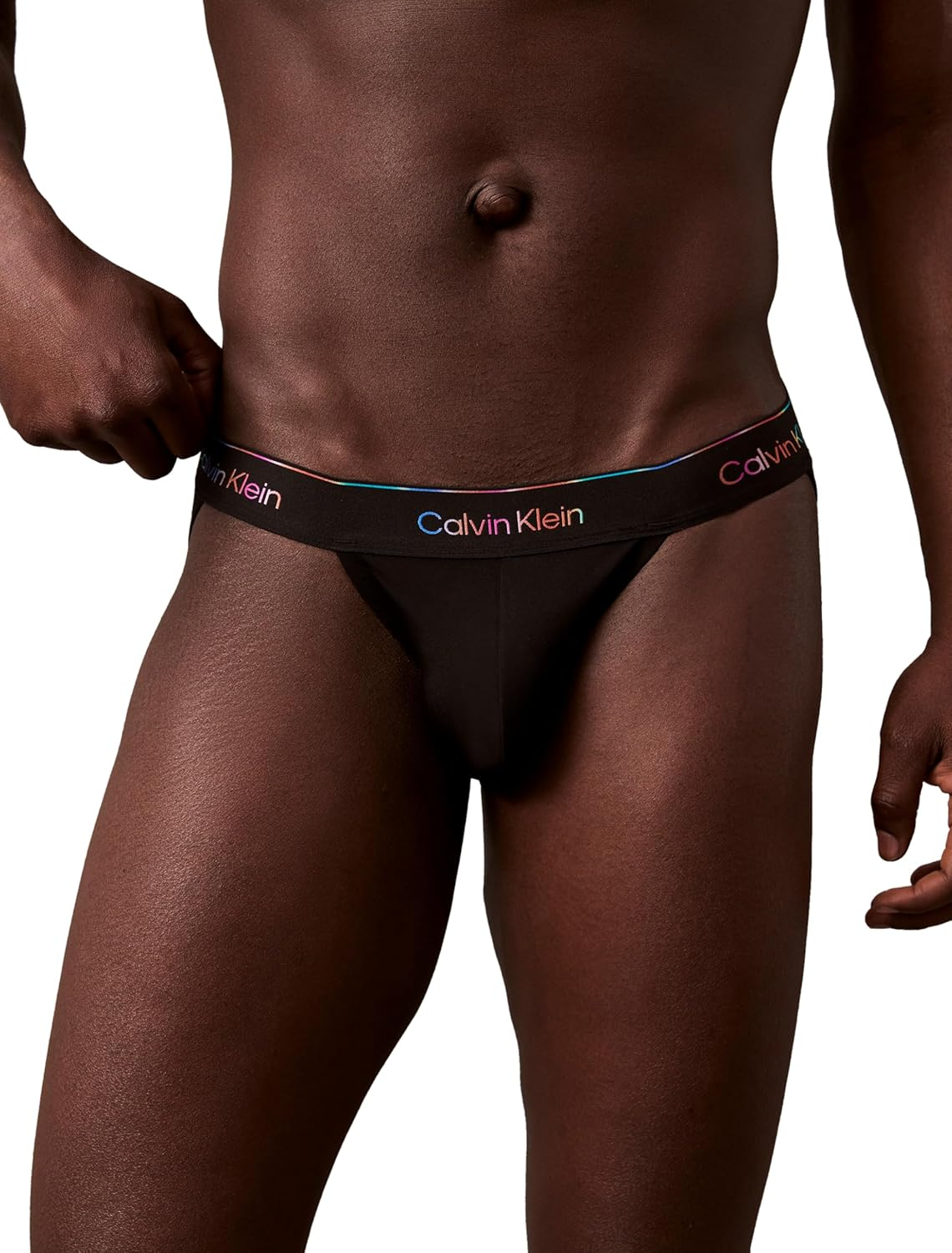 Calvin Klein Men'S Micro Stretch Pride Jock Strap, Black, Large image number 3