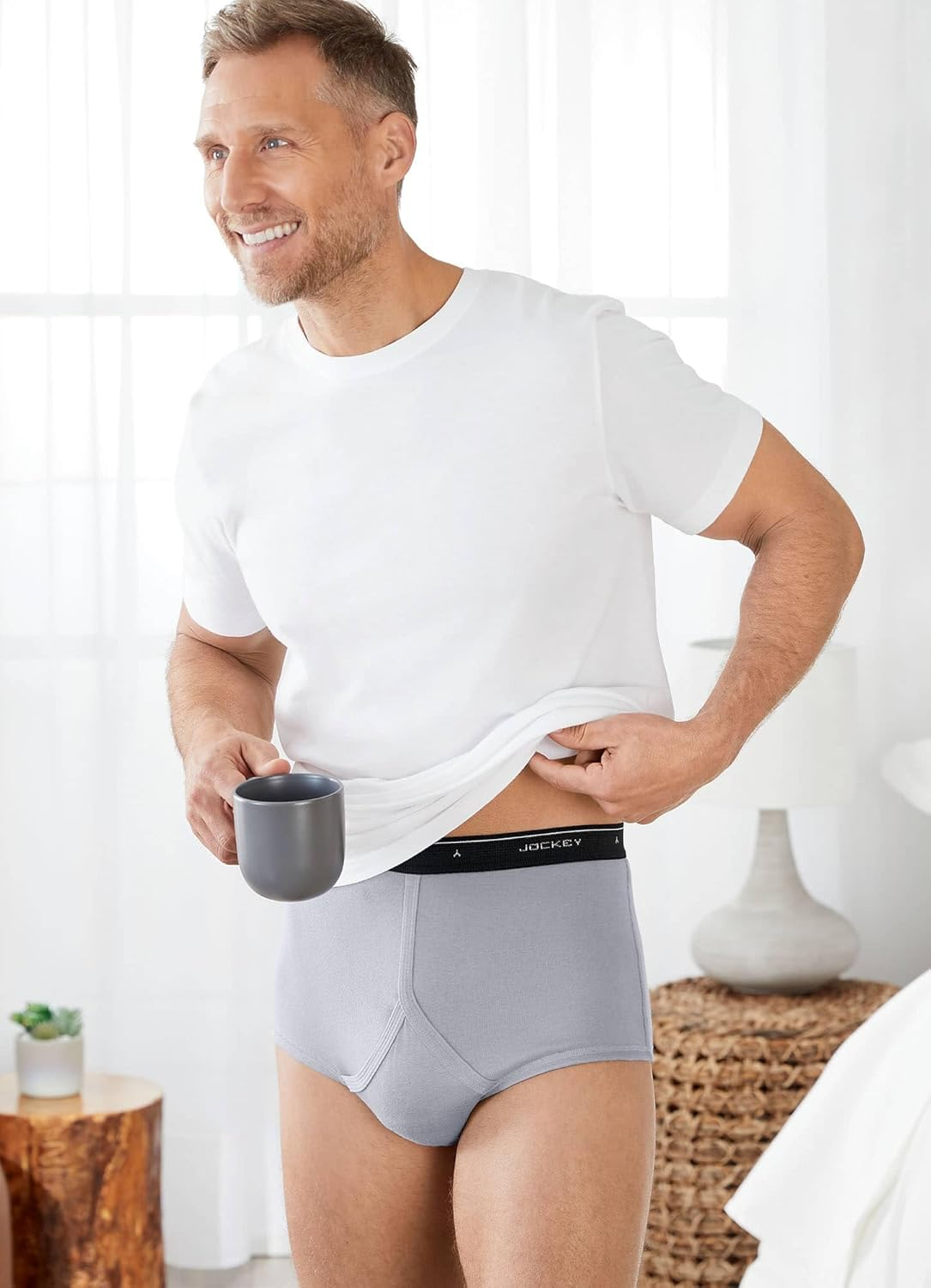 Jockey Men'S Underwear Classic Full Rise Brief - 3 Pack, Black Stripe/Red Apple/Blue Stripe, 32 image number 7