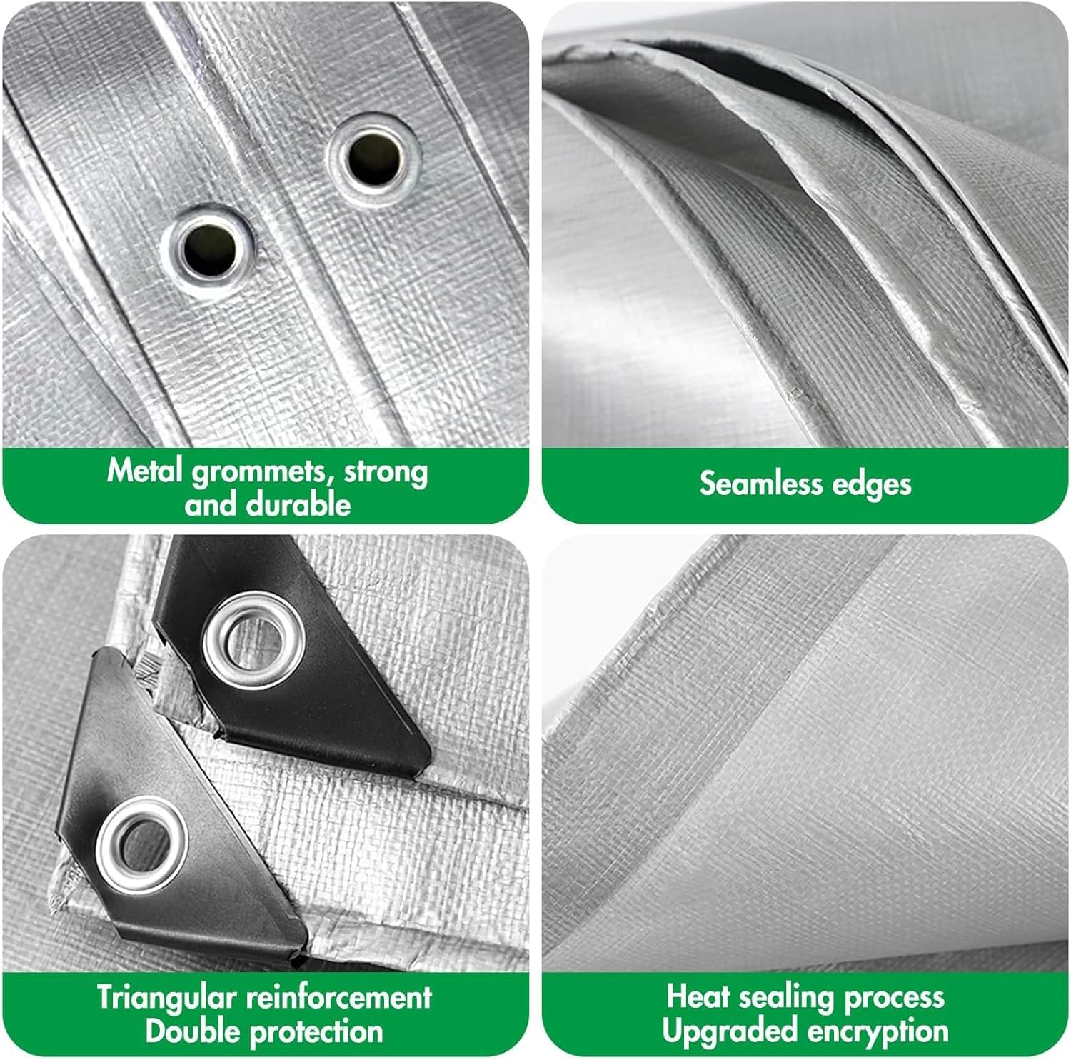 Xinghonyac PE Foldable Tarps, Tarps Heavy Duty Waterproo with Storage Bag and Ground Pegs, Waterproof Rug, Outdoor Sunshade & Rainproof Cover for Gardens, Camping, Rvs(300 X 400Cm) image number 2