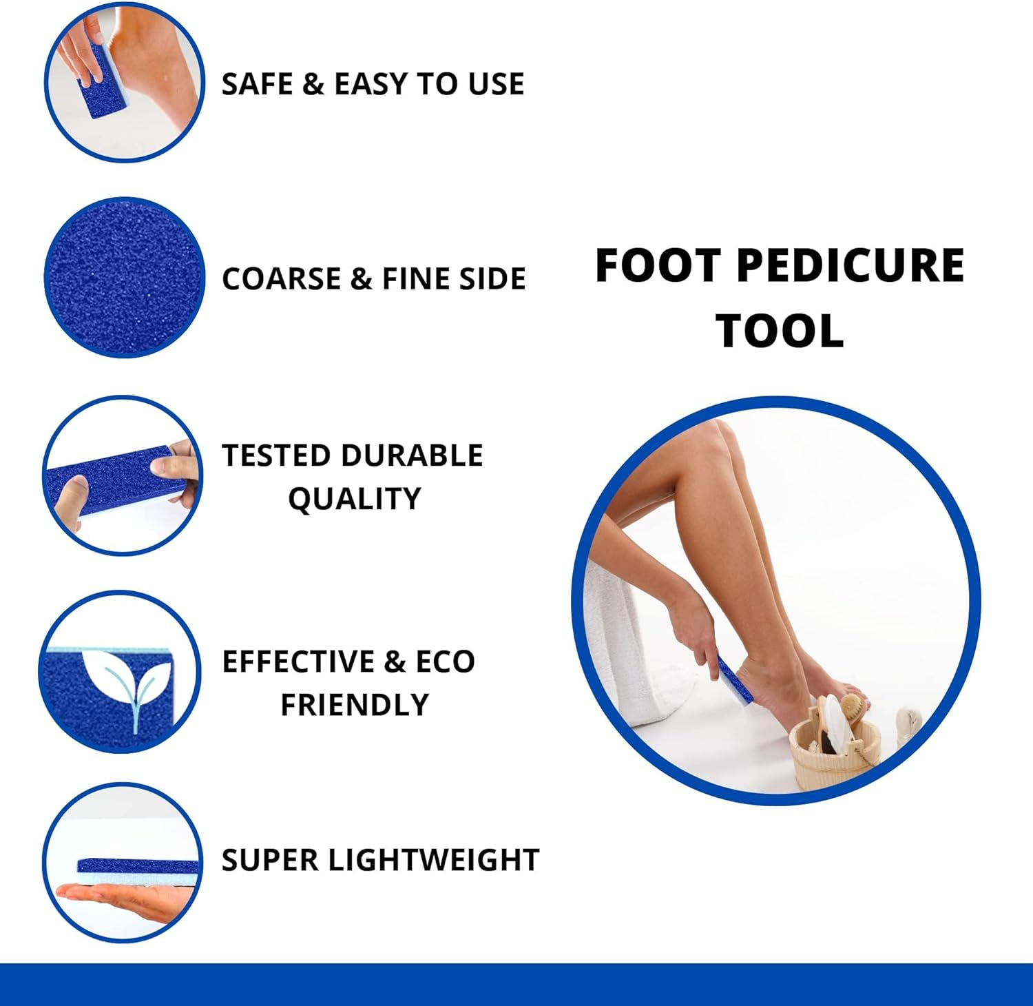 Foot Pumice Stone for Feet Hard Skin Callus Remover and Scrubber (Pack of 4) Blue image number 5