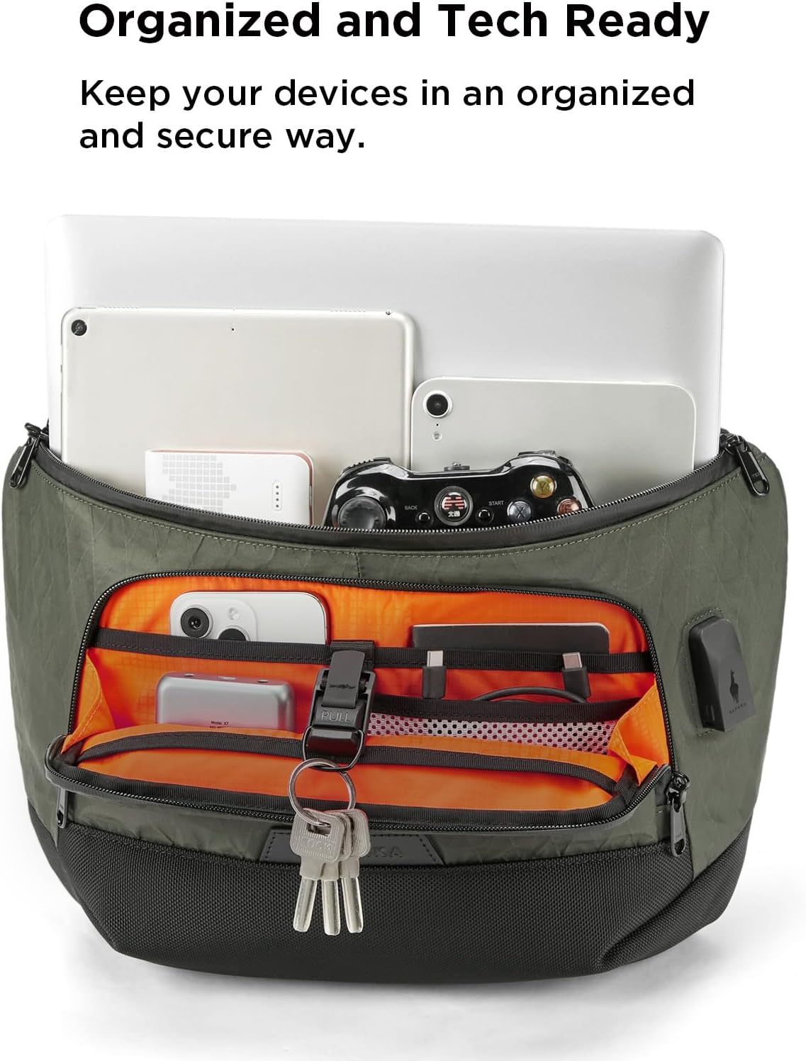 ALPAKA Bravo Sling Max 8L, RFID Blocking Weatherproof Sling Bag for Men with Maglockz Buckle,Laptop Bag with Luggage Sleeve image number 3