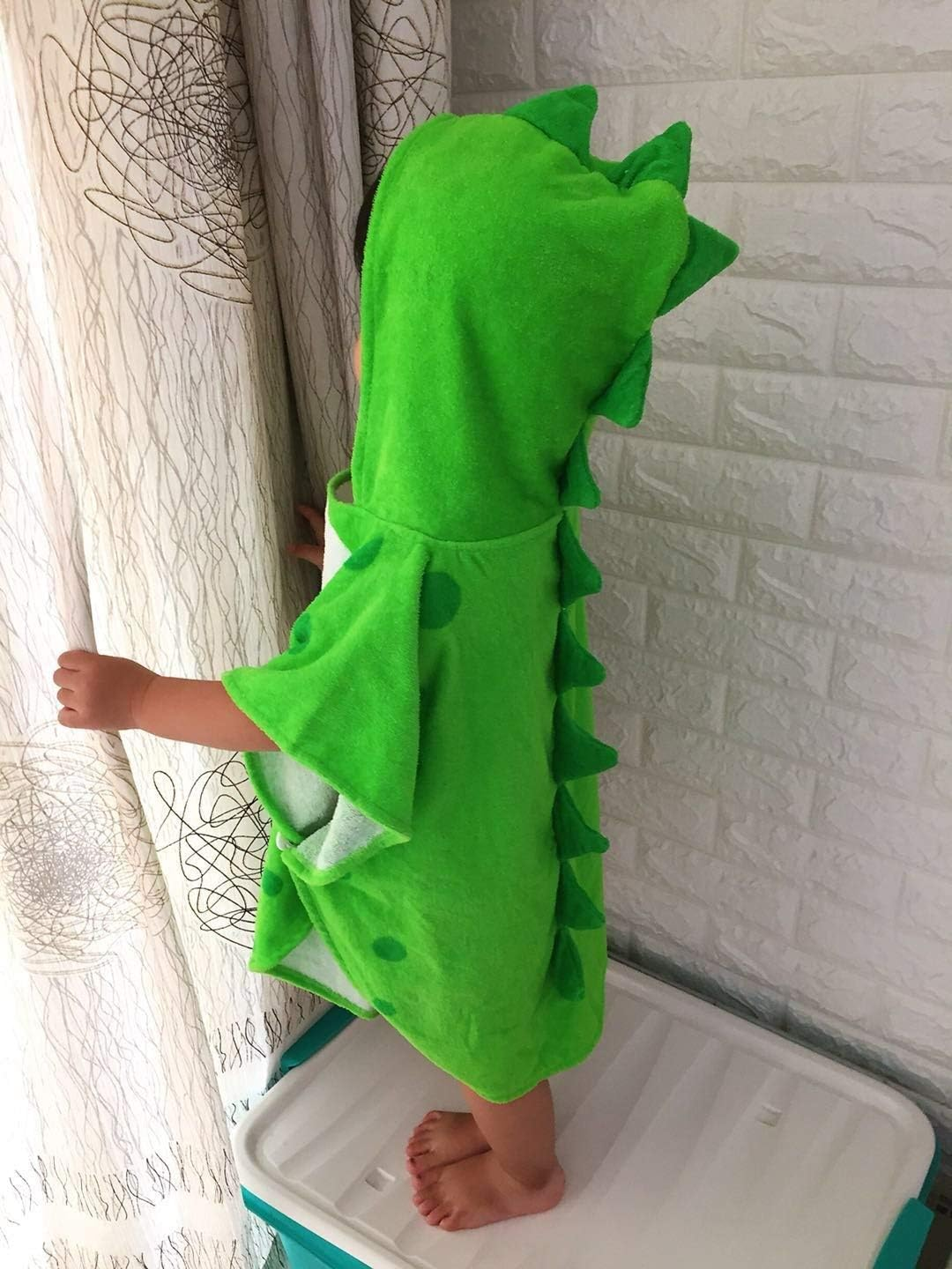 Letuwj Children Hooded Beach Bath Towel Robe 100% Cotton Dinosaur Pattern Swimming Surfing Poncho Sport Robe image number 4