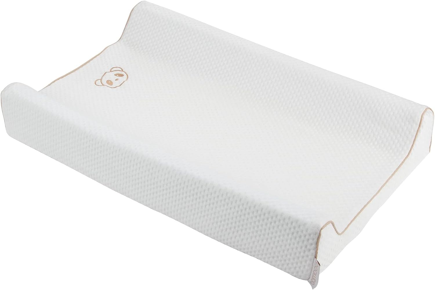 Cuddleco Baby Waterproof Natural Bamboo Memory Foam Changing Mat Pad - White