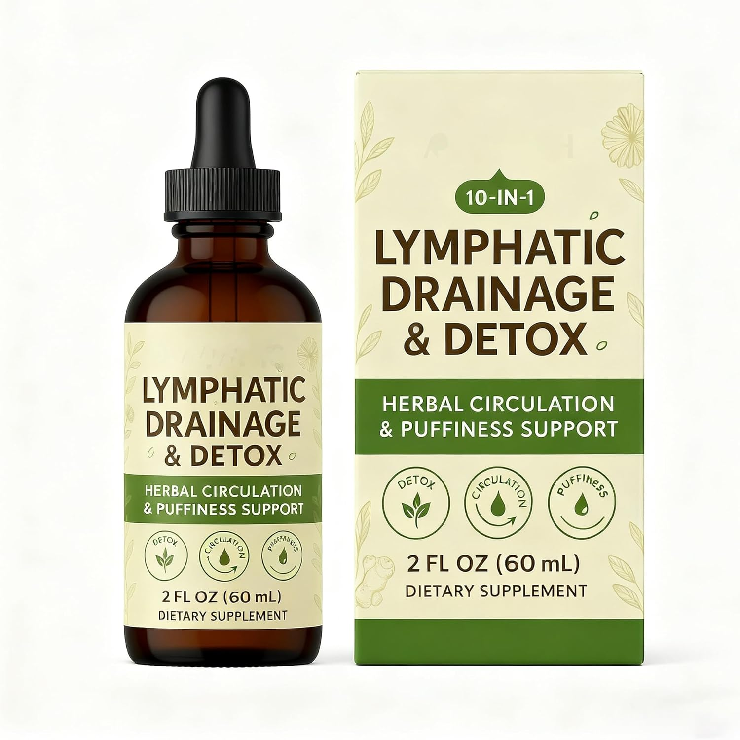 Lymphatic Drainage Drops, Liquid Drops for Everyday Fluid Balance & Circulation Support, Fast-Absorb Liquid, 2 Fl Oz (1) image number 1