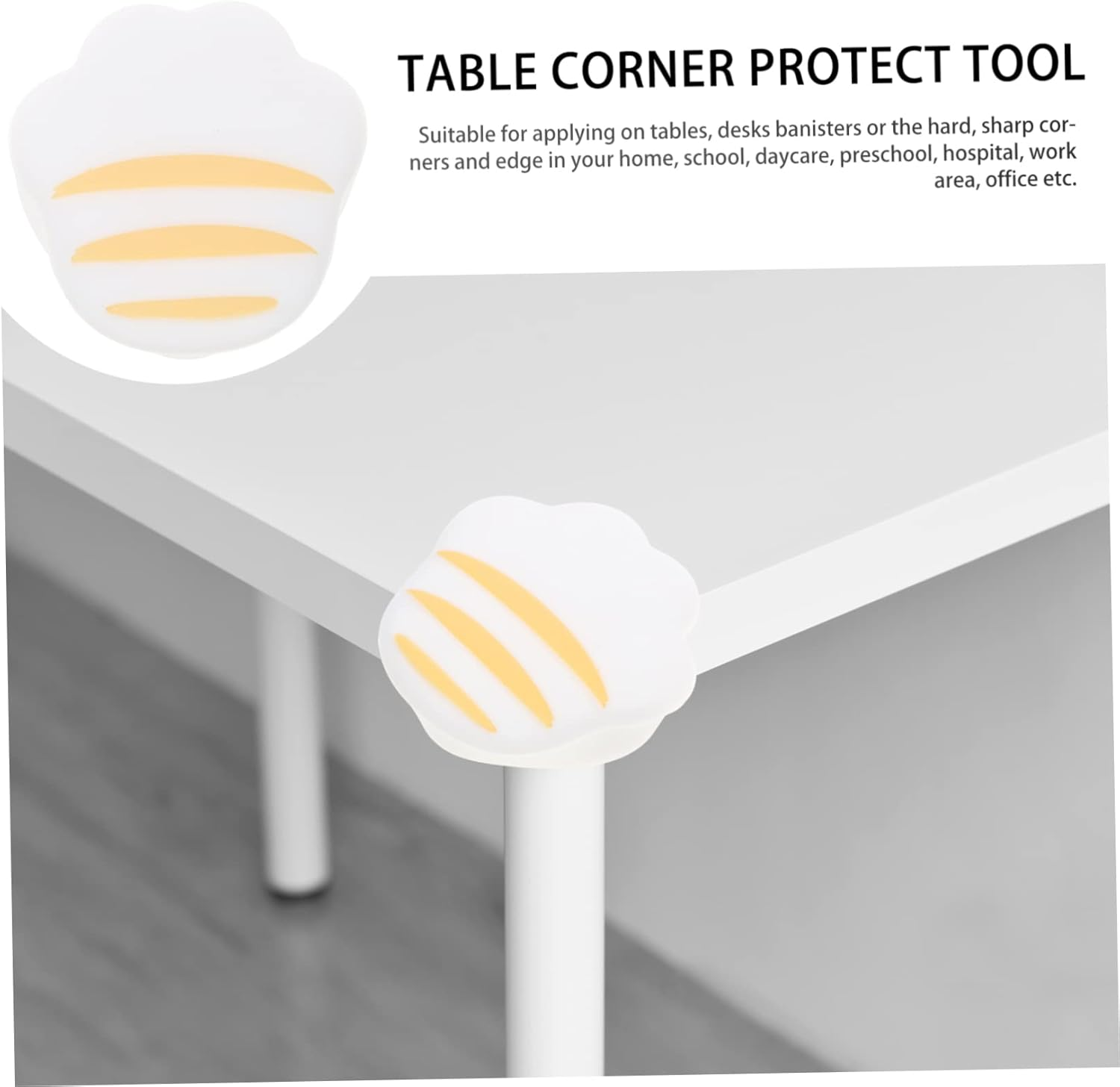 Table Corner Protectors for Baby | Cat Paw Shape Friendly Safty Silicone Protectors for Corners | Kids Corner Guards | 4- Pack image number 6