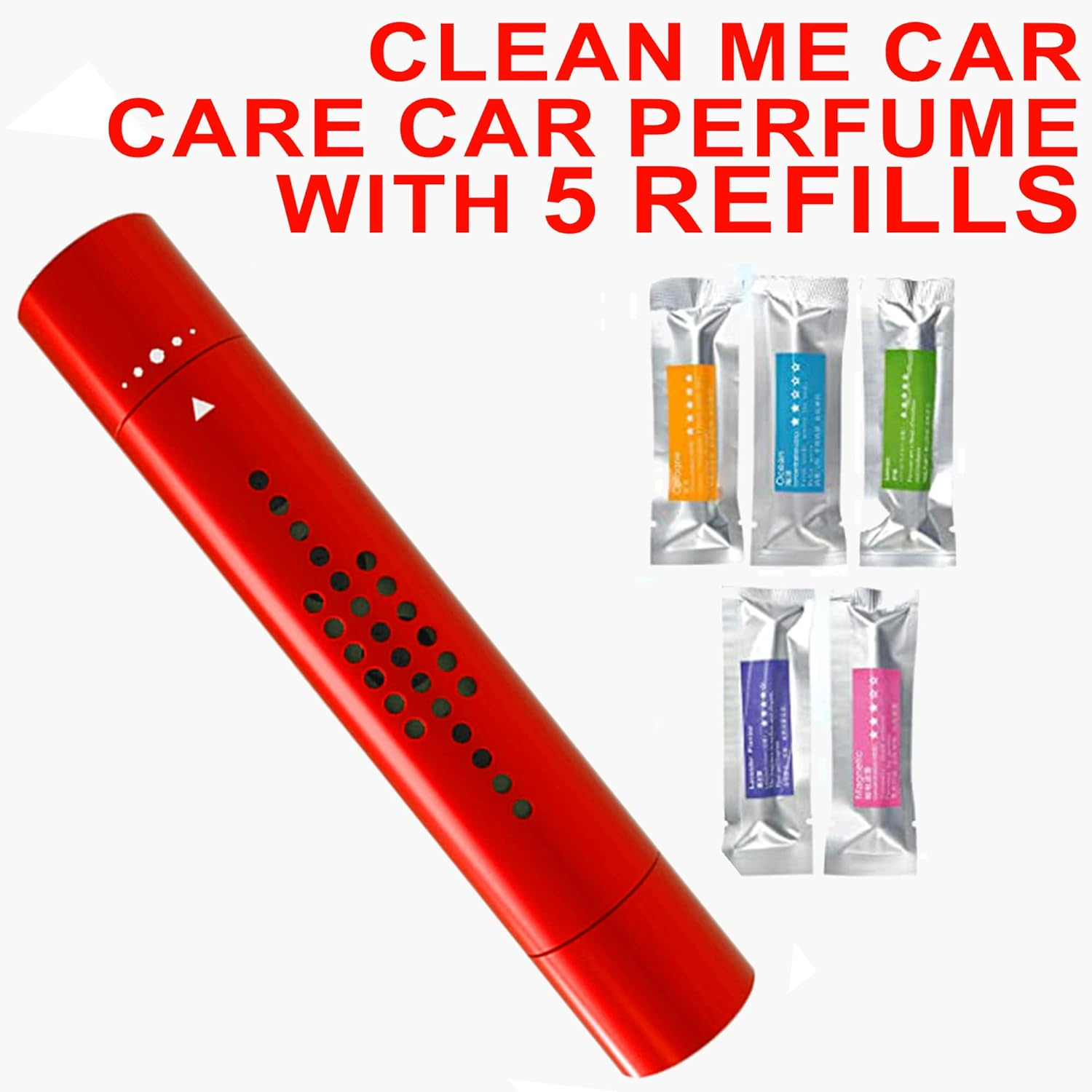 Car Car Air Fresheners with 5 Refills, Non-Toxic and Chemical Free, Made of Sturdy Aluminium Alloy, Sturdy and Durable (5 Refills)