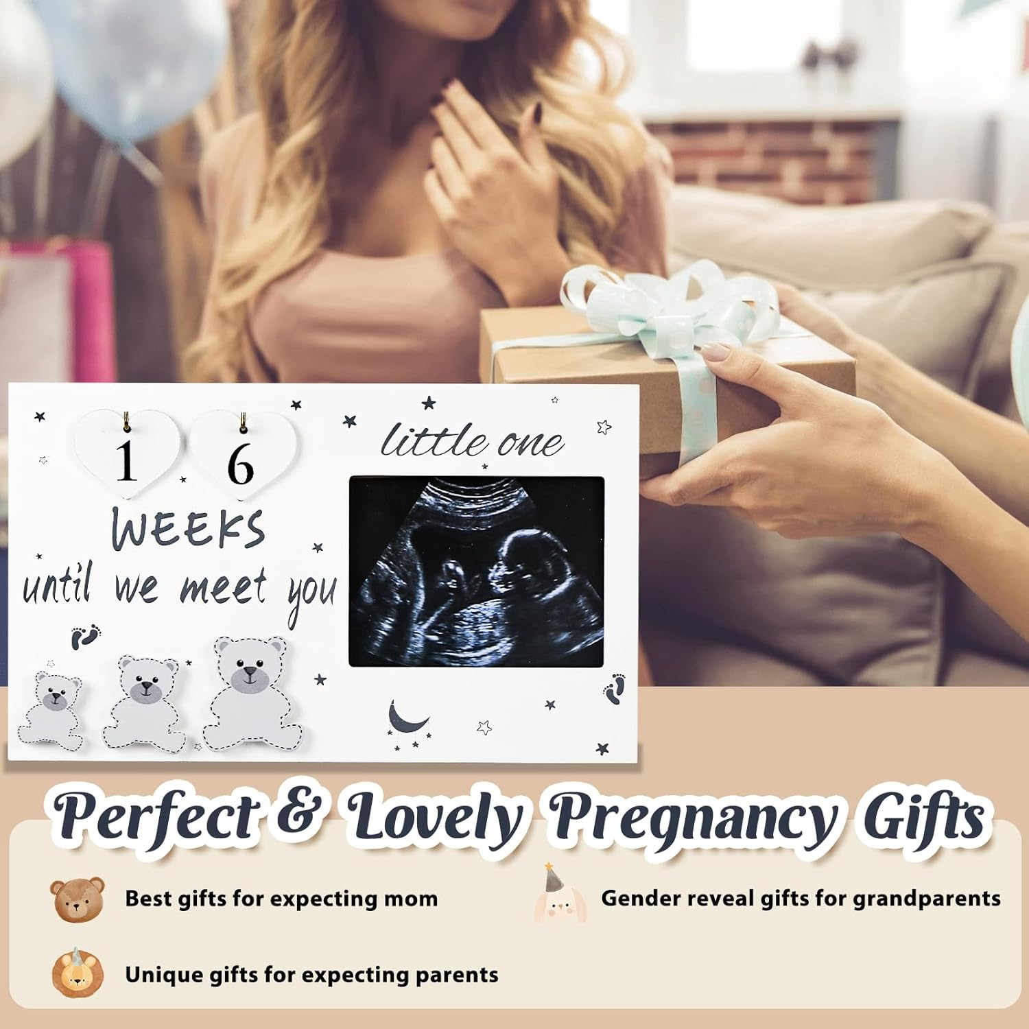 Ourwarm Ultrasound Picture Frames, Sonogram Picture Frame with Baby Countdown Weeks, Ultrasound Frame for Baby Announcement Sign, Expecting Mom Parents to Be Unique Gifts for Pregnant Women image number 6