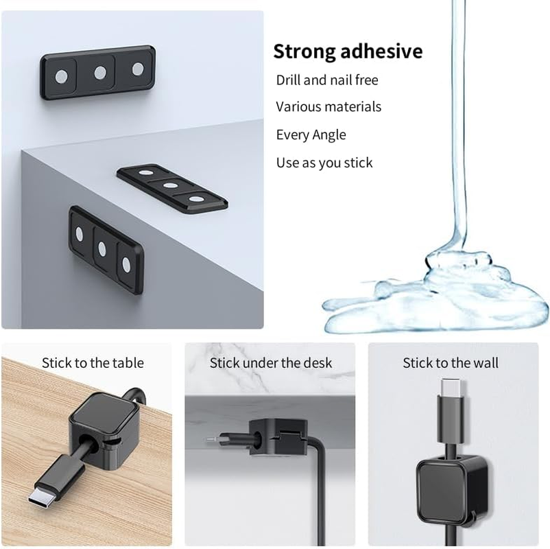 YANGGU WU Magnetic Cord Organizer,Cable Smooth Adjustable Easy Secure Cable Management, Organize Phone USB Charger Cable for Home,Office,Car,Desk,Nightstand image number 3