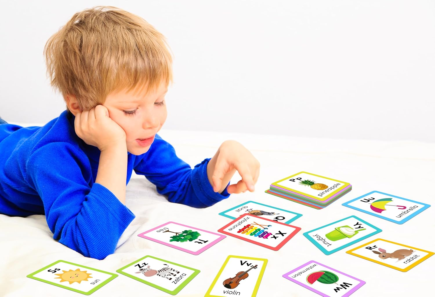 Alphabet Flash Cards Educational ABC Flash Cards, 26 Double Sided Alphabet Cards Held in Ring, Letters Uppercase and Lowercase image number 4