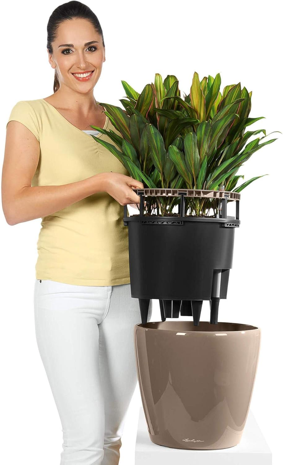 Lechuza Classico LS 50 Self Watering Plant Pot, Charcoal Metallic, 49.5 Width X 46.5 Cm Height image number 1