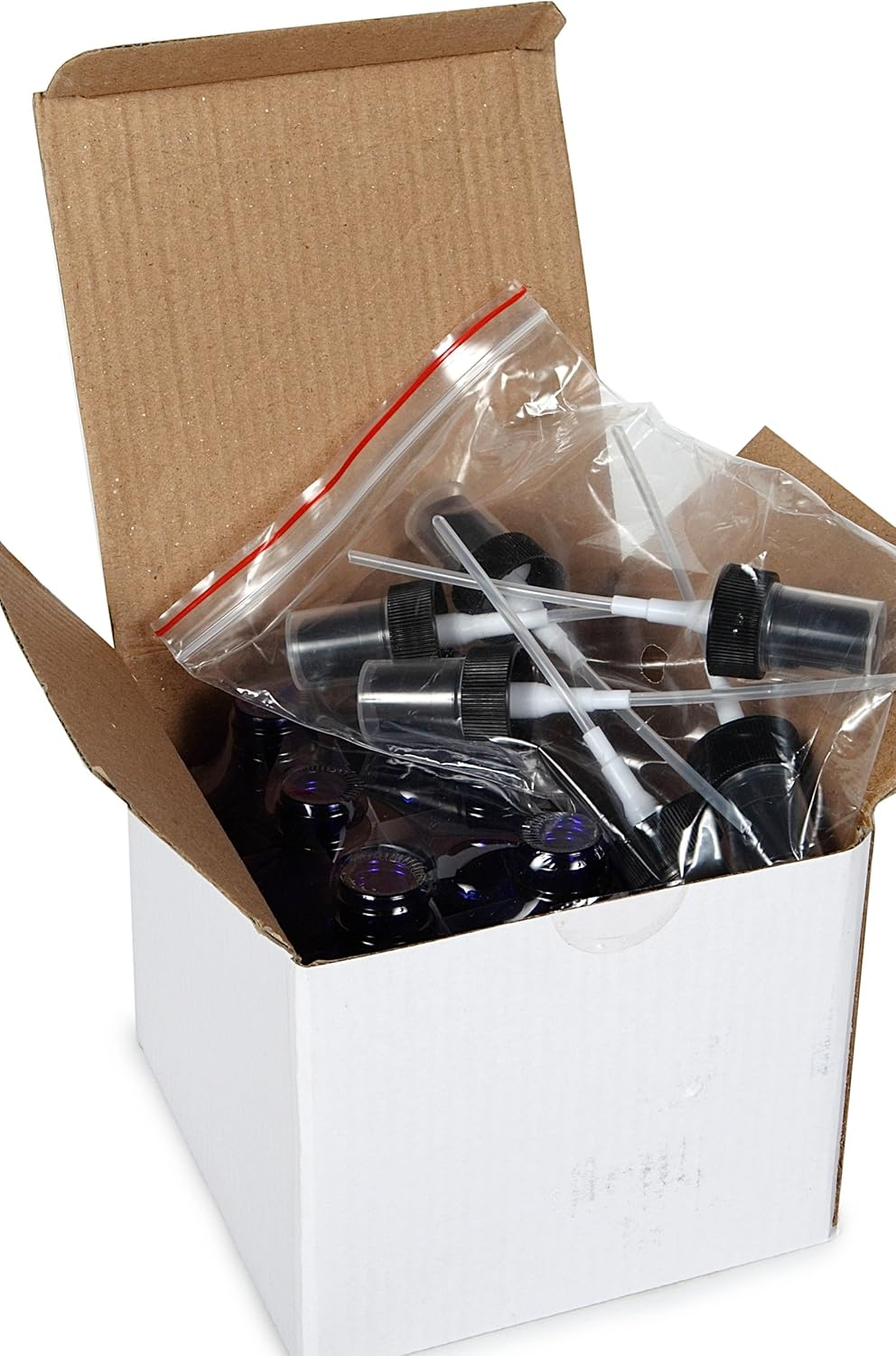 6, Cobalt Blue, 2 Oz Glass Bottles, with Black Fine Mist Sprayers image number 1